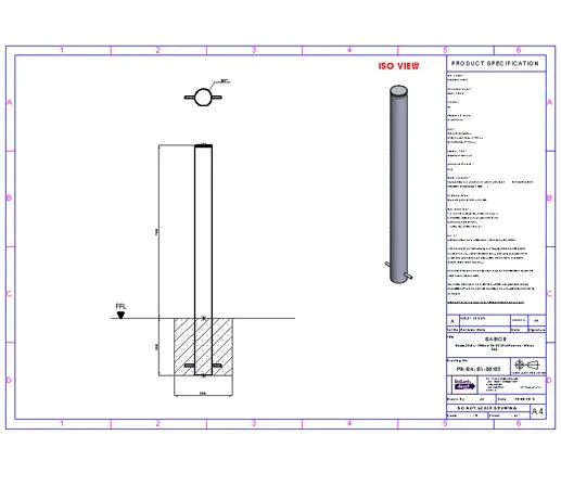 Essentials 304 Stainless Steel Bead Blast Bollard