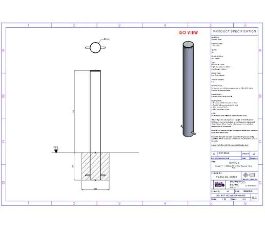 Essentials 304 Stainless Steel Bead Blast Bollard