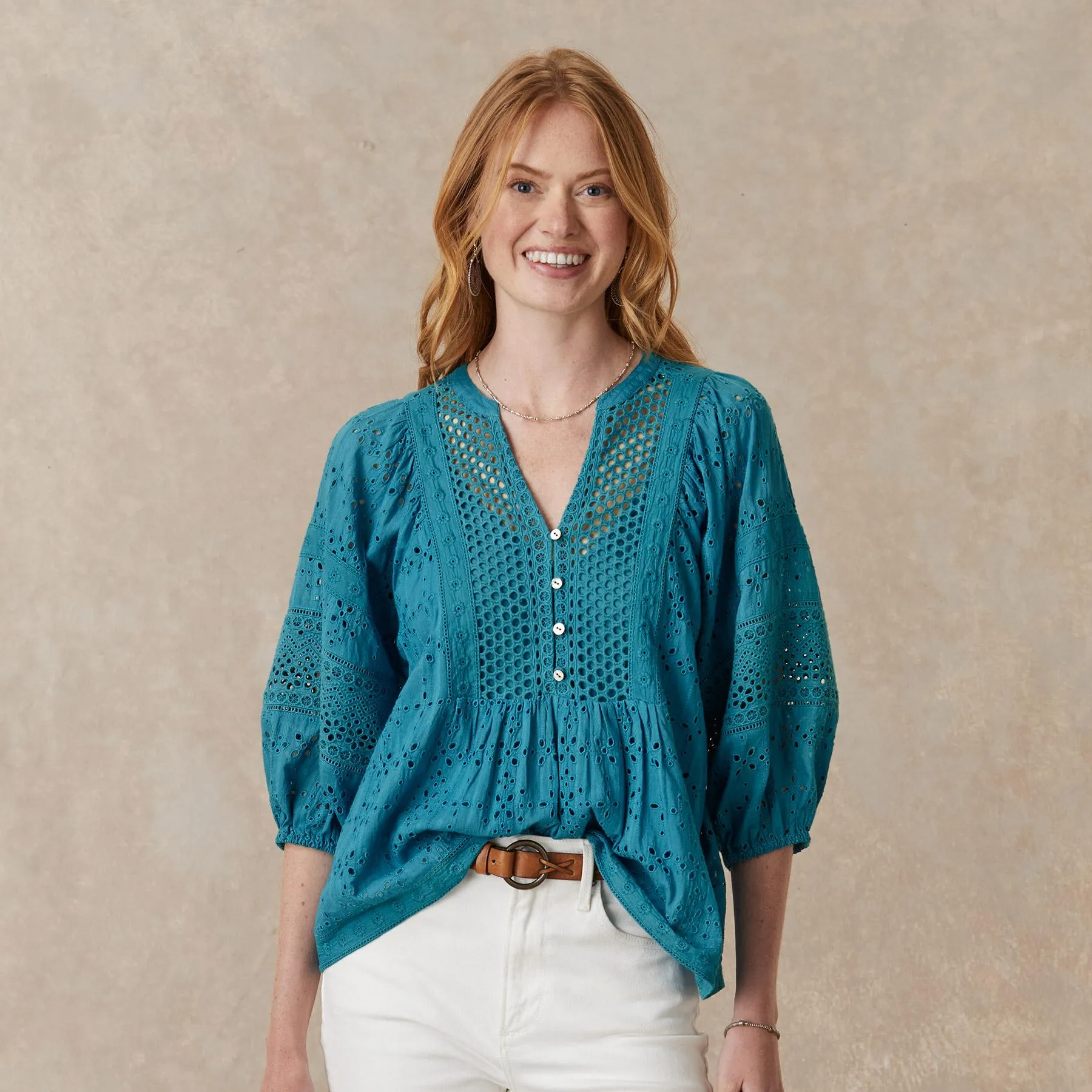 Eyelet Symphony Top, Petite