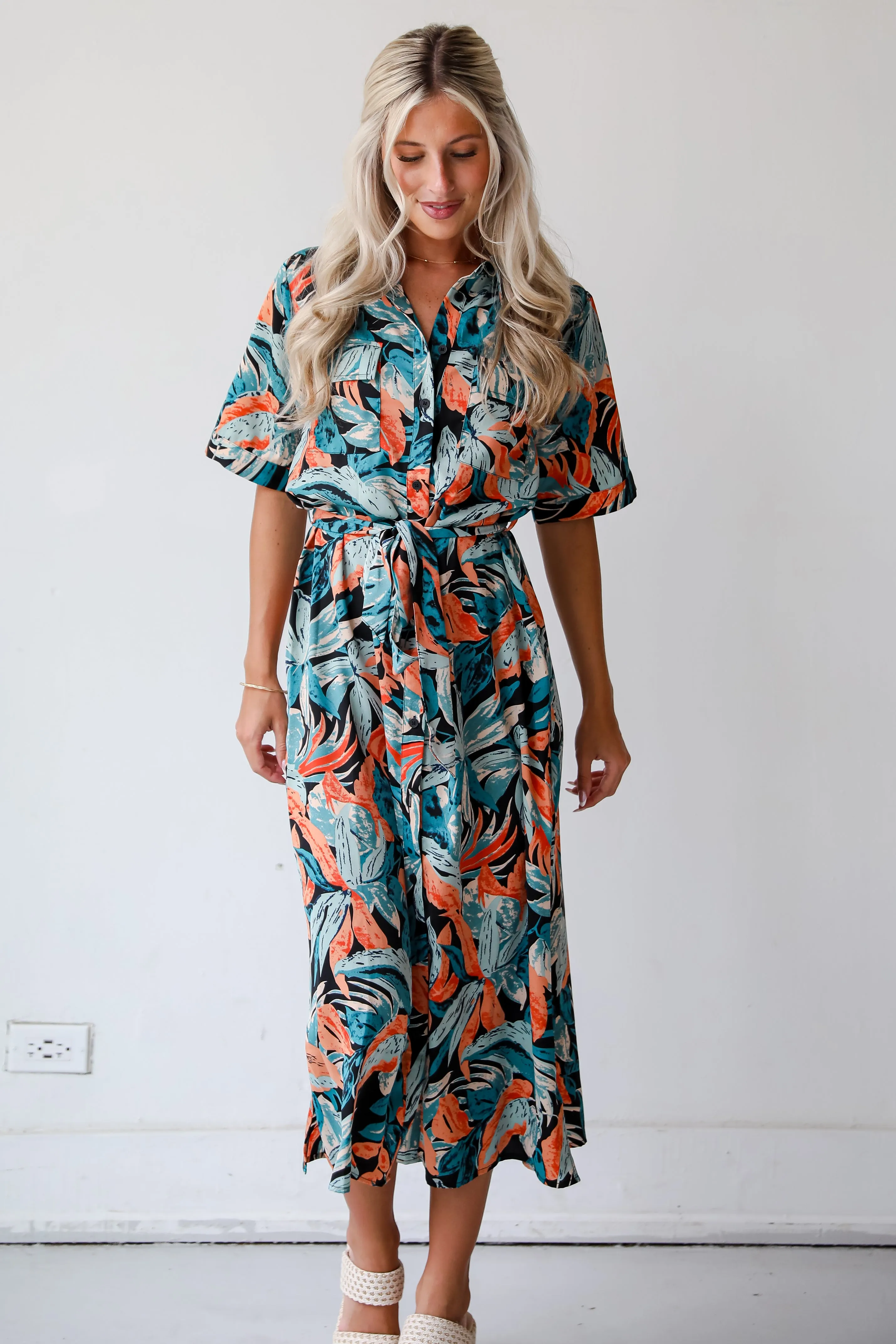 FINAL SALE - Bali Beauty Tropical Print Midi Dress