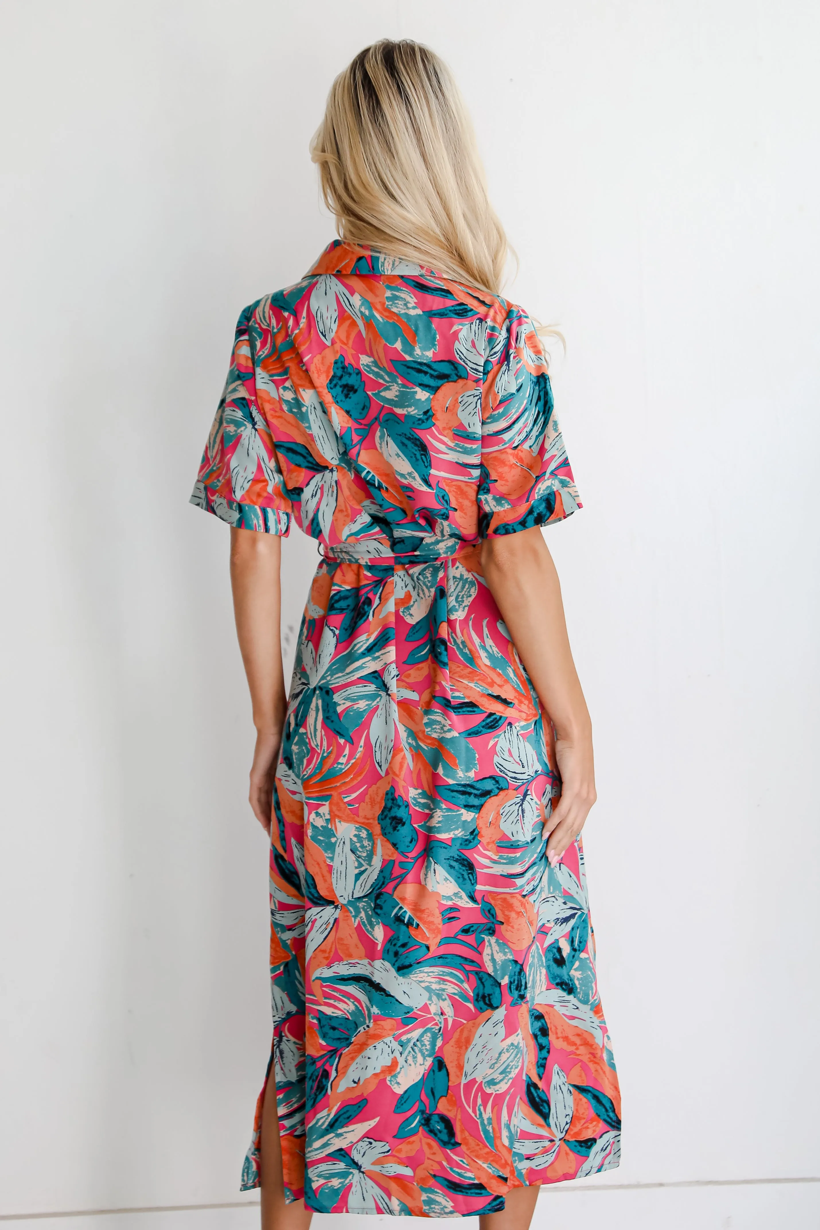 FINAL SALE - Bali Beauty Tropical Print Midi Dress