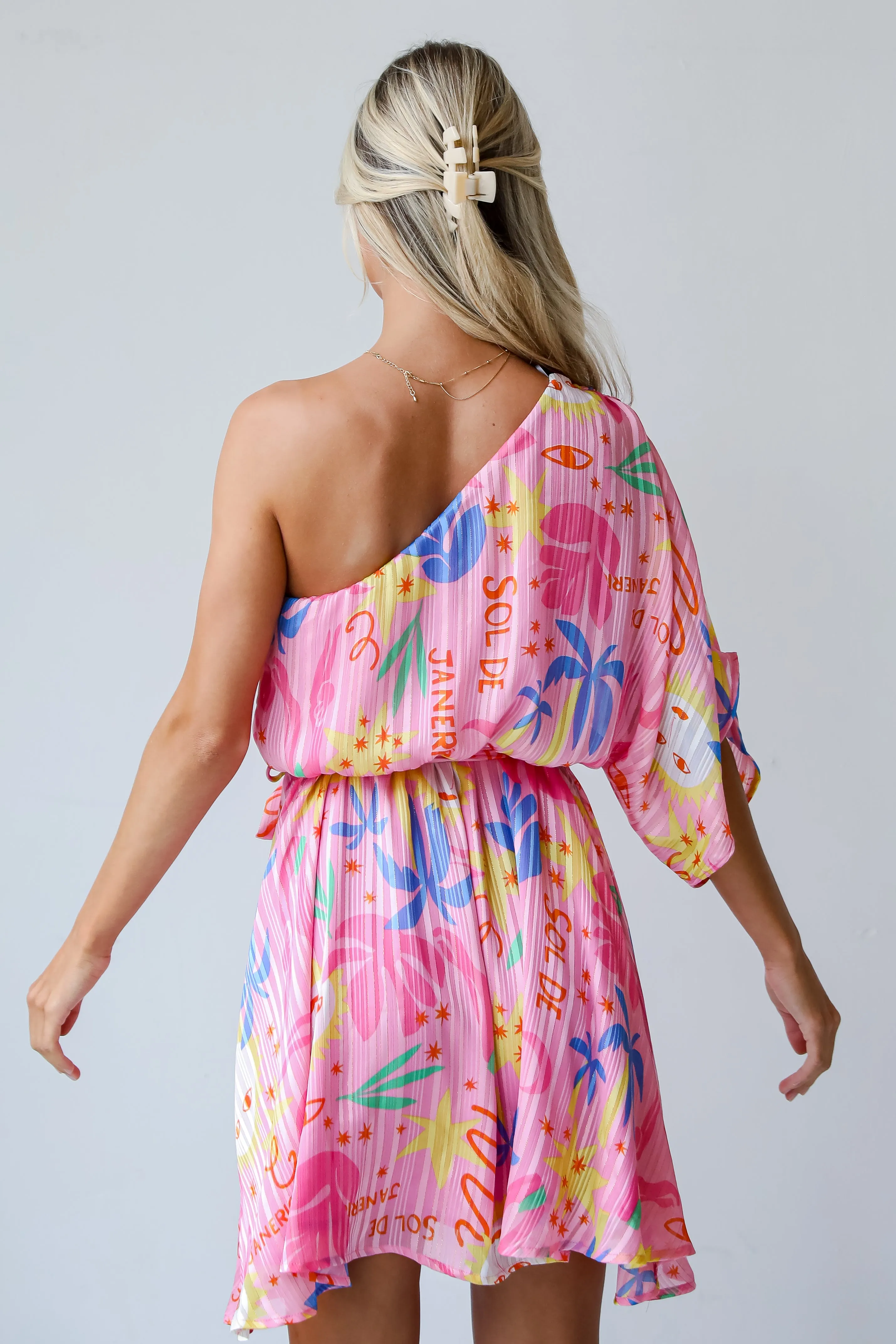 FINAL SALE - Sol De Janeiro Pink One-Shoulder Mini Dress