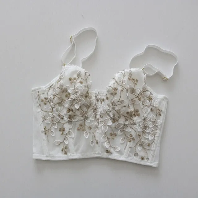 Floral Embroidered Bustier