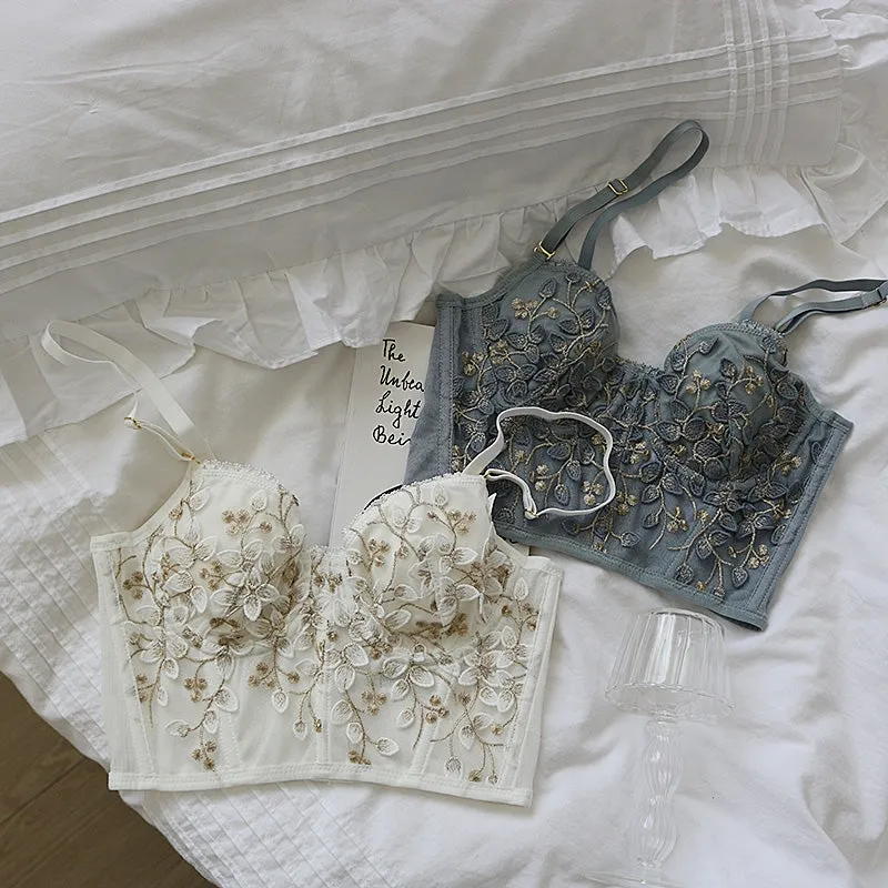 Floral Embroidered Bustier