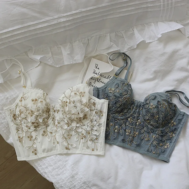 Floral Embroidered Bustier