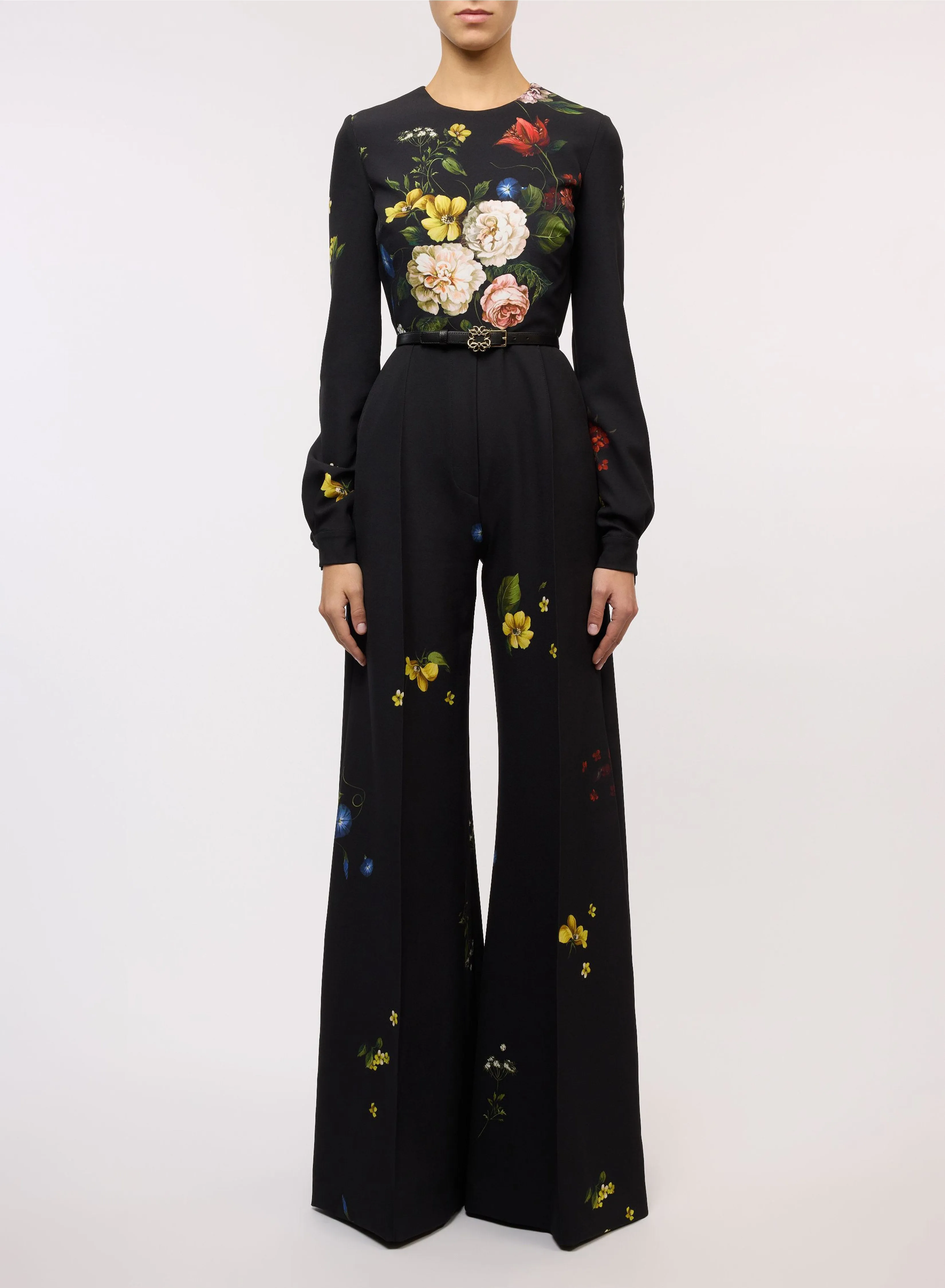 Flower Print Flared Jumpsuit