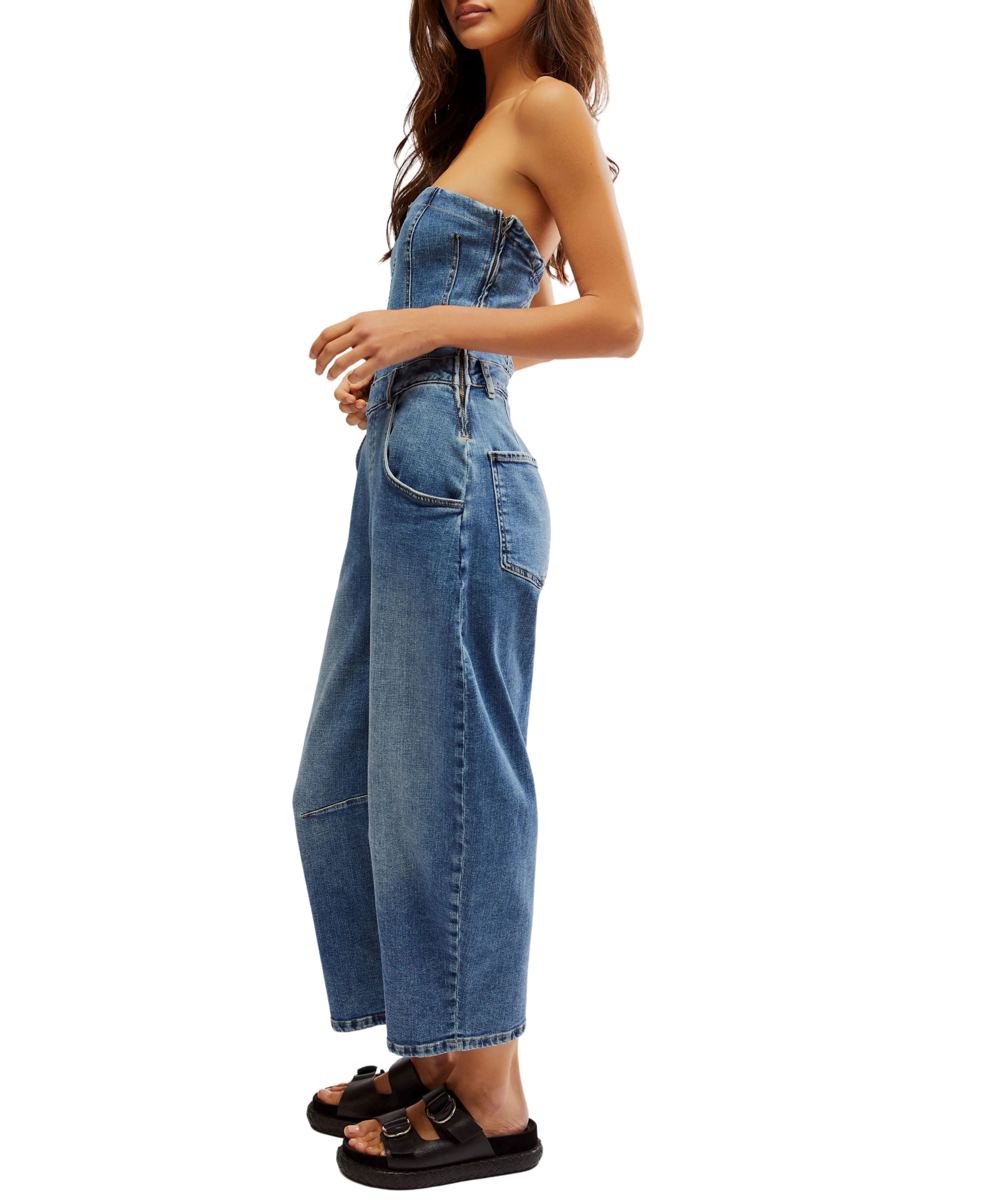 Free People Je Suis Pret Barrel Jumpsuit