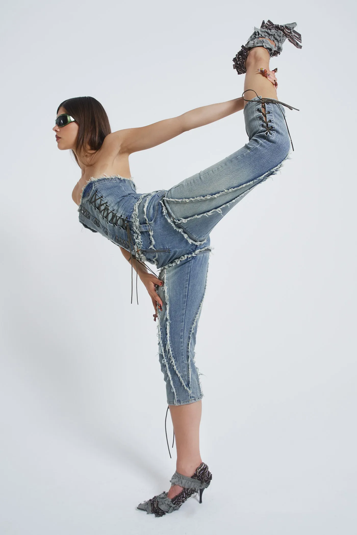 Get Riding 5 in 1 Detachable Denim Jumpsuit