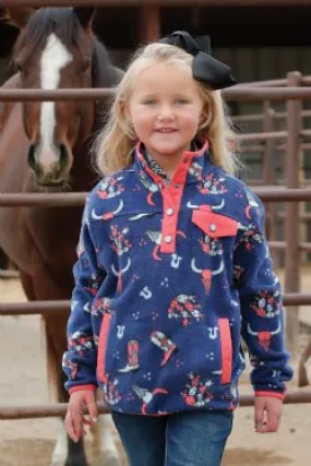 Girl's Cruel Fleece Western Print Pullover