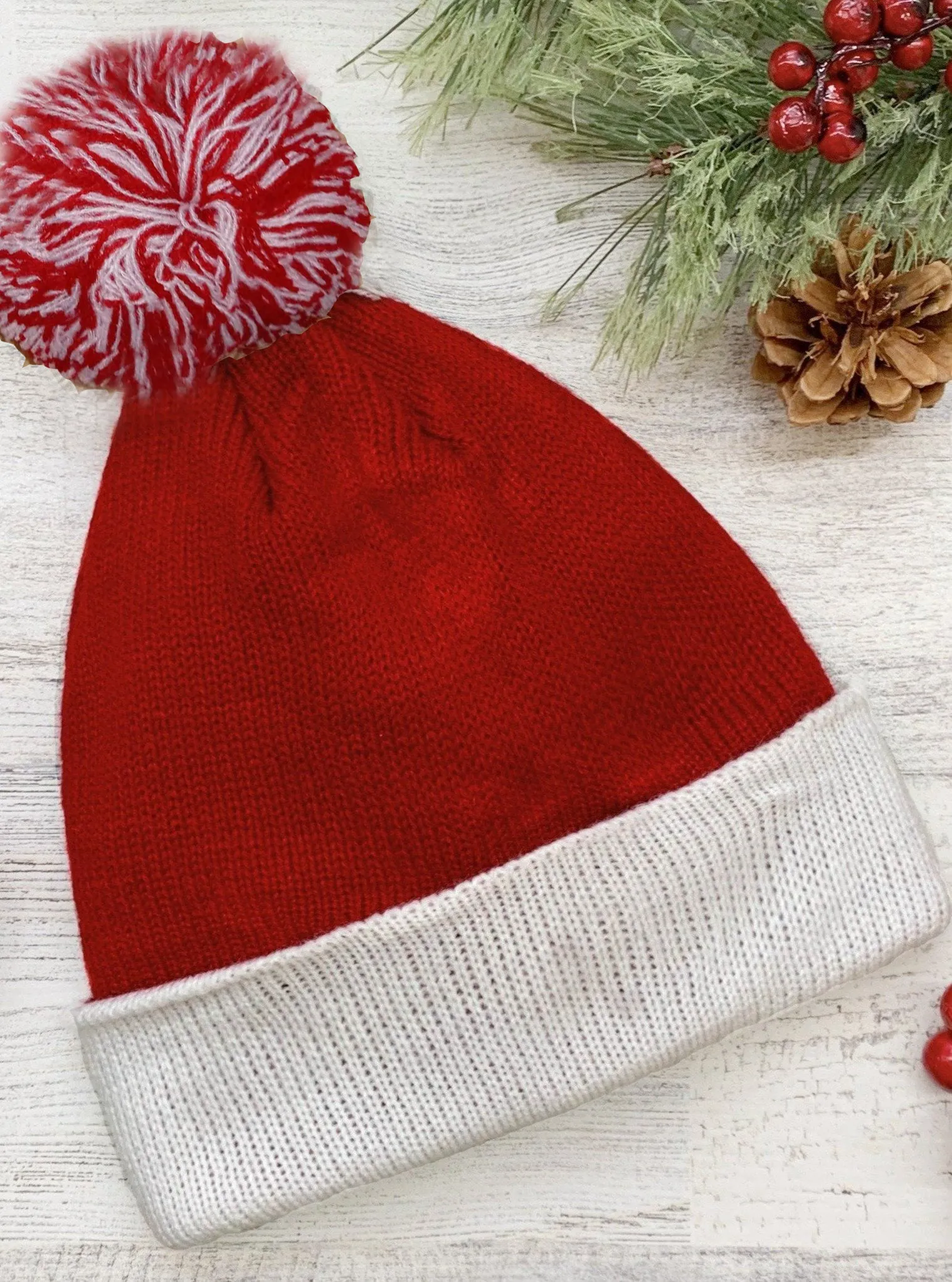 Girls It's Christmas Knit Bobble Hat