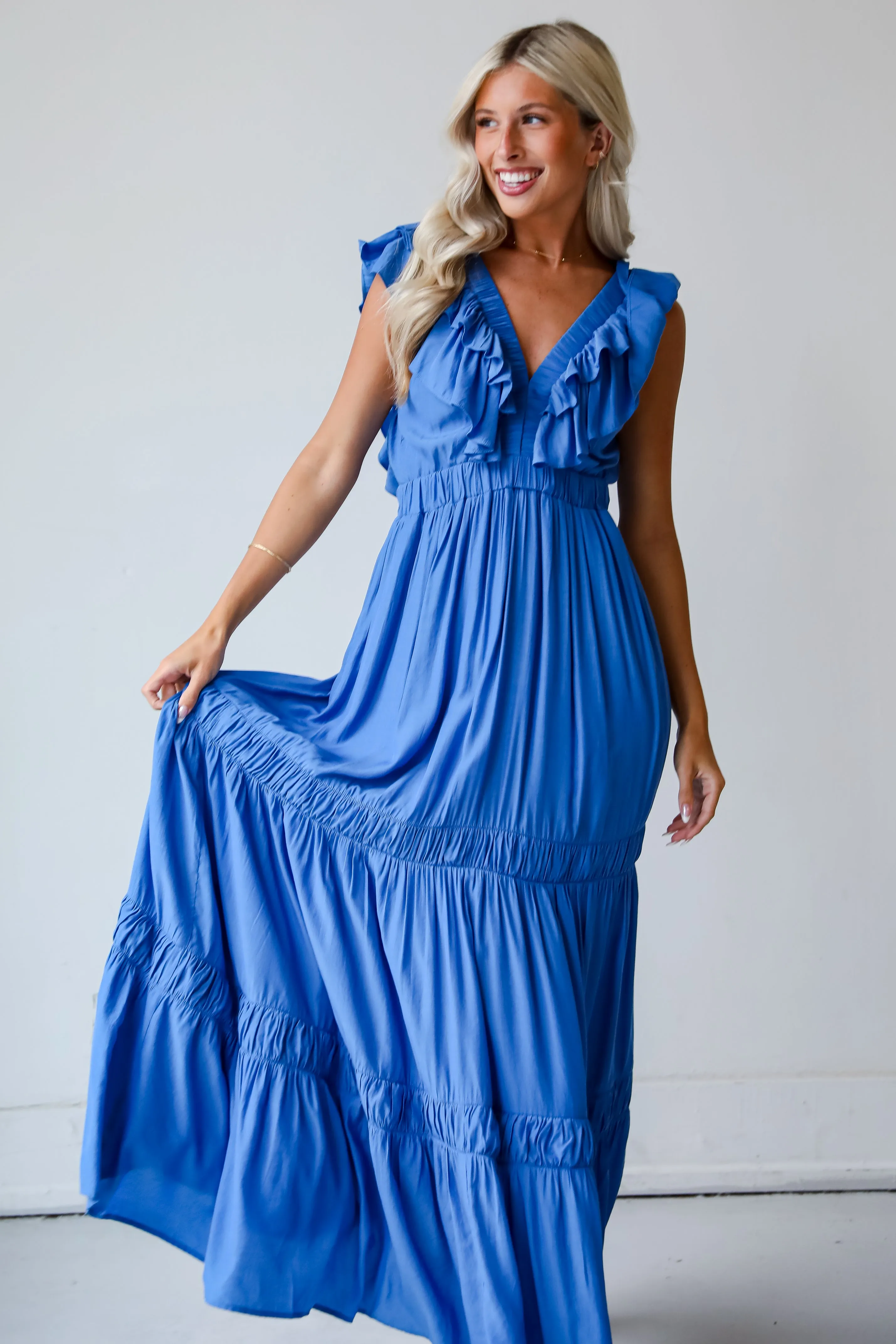 Gorgeous Occasion Blue Maxi Dress