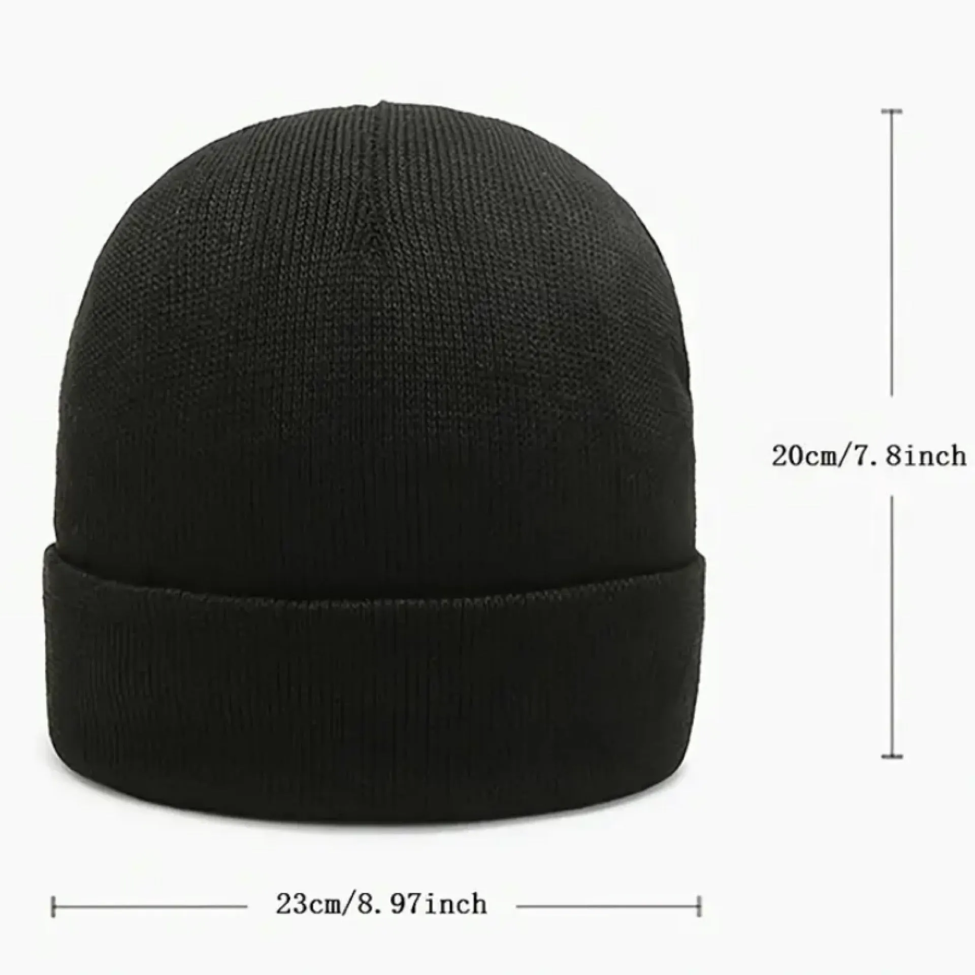 Gray Fleece-Lined Knit Beanie