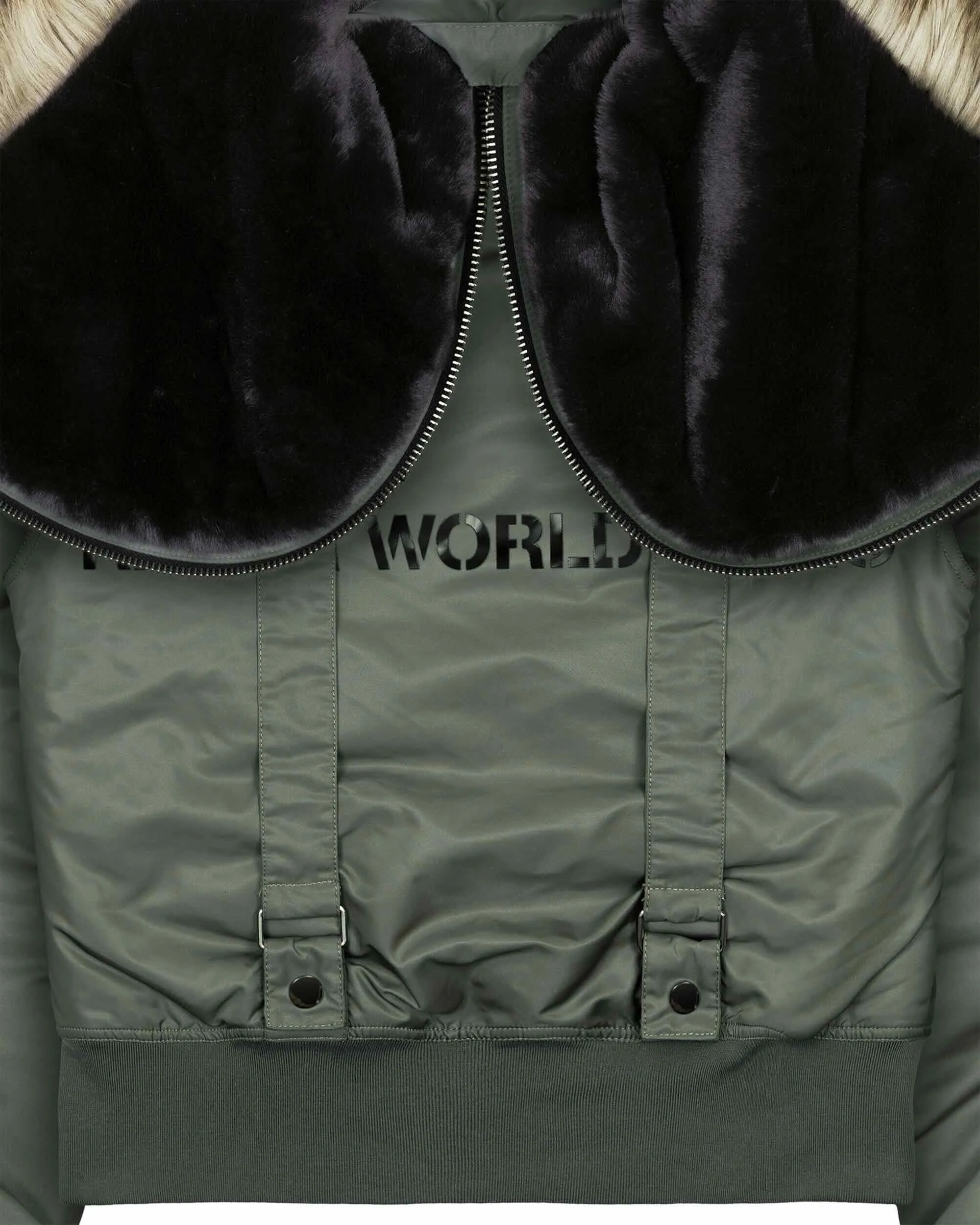 Green Aviator Bomber Jacket