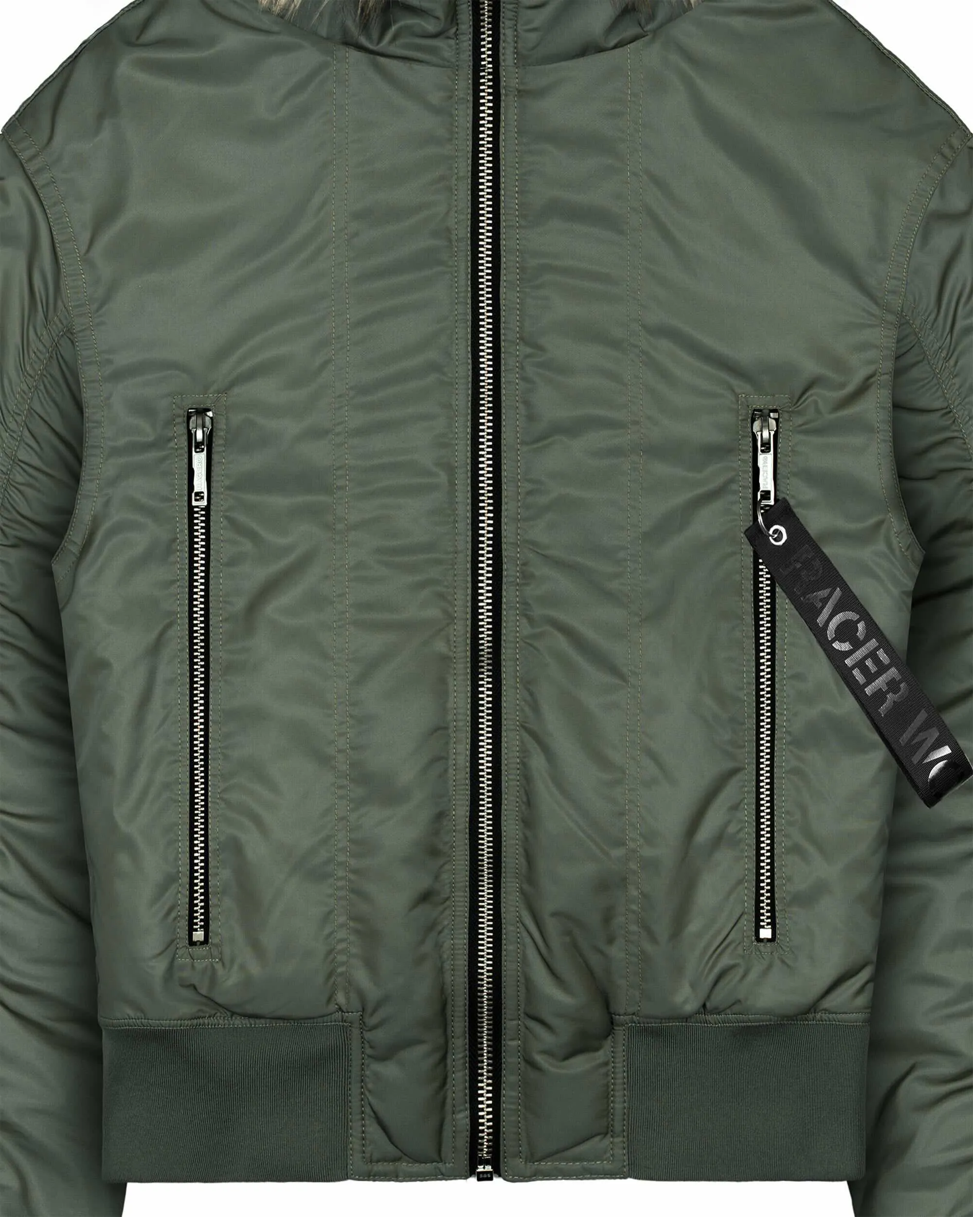 Green Aviator Bomber Jacket