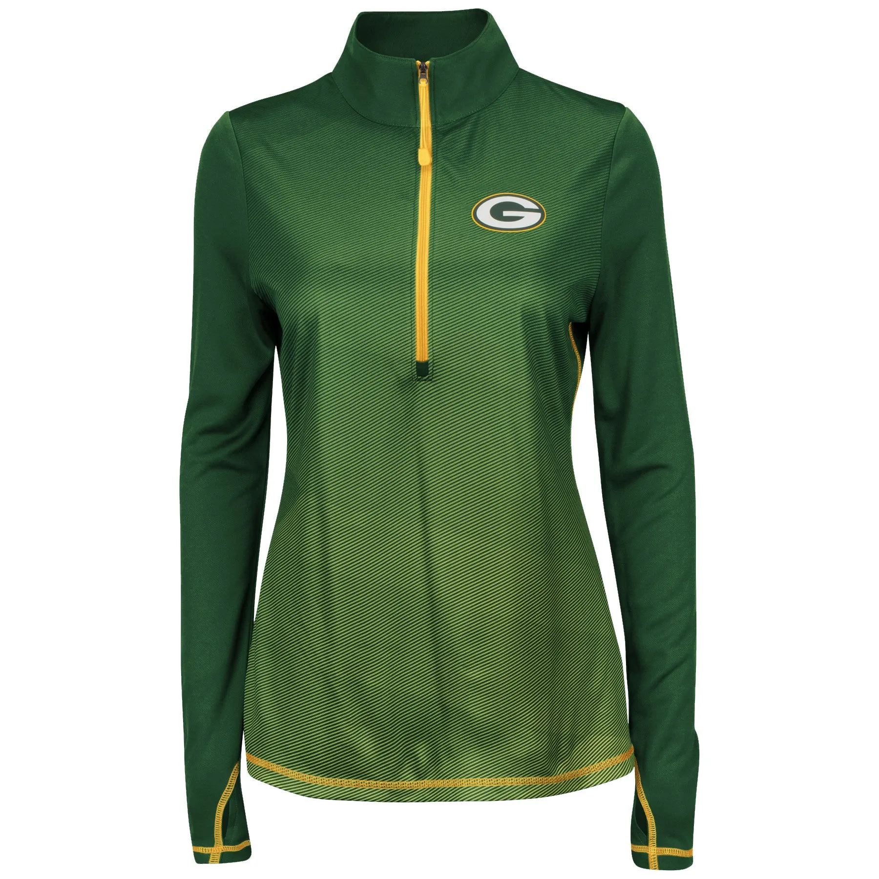 Green Bay Packers Play Action Women's Dark Green 1/2 Zip Pullover