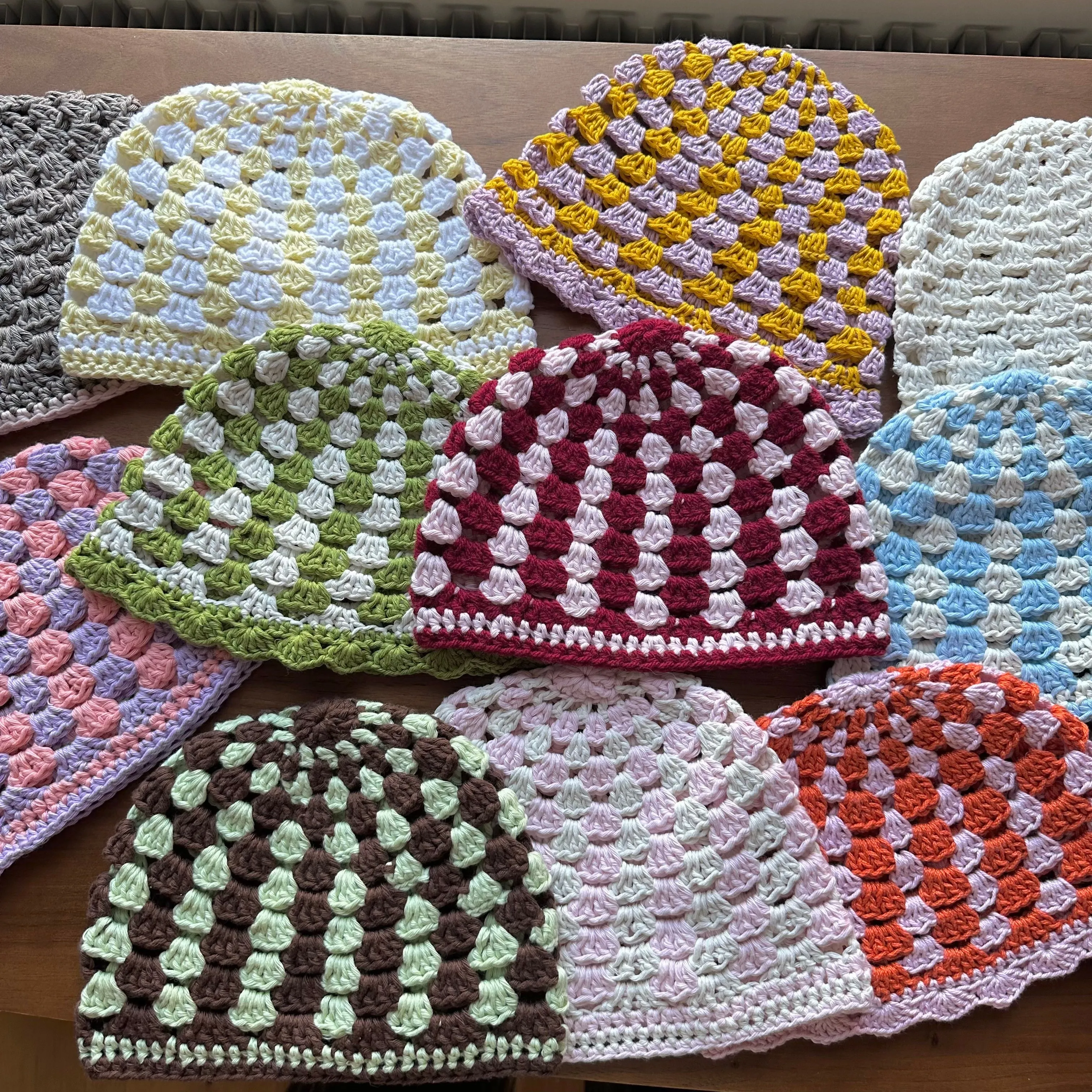 Handmade cotton crochet summer hats - CHOOSE YOUR COLOUR