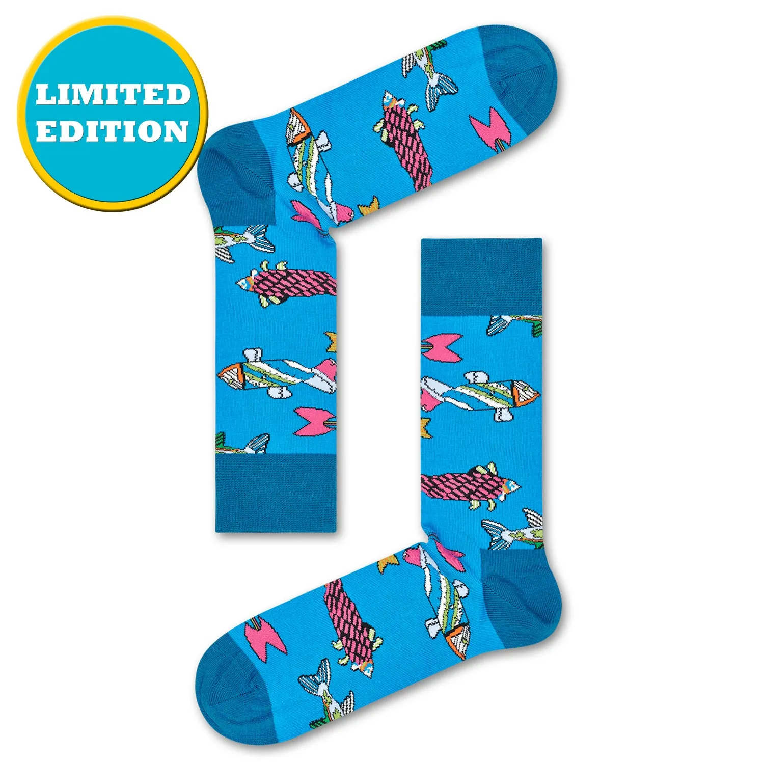 Happy Socks x The Beatles Women's Crew Socks - Fish & Whales (50th Anniversary)