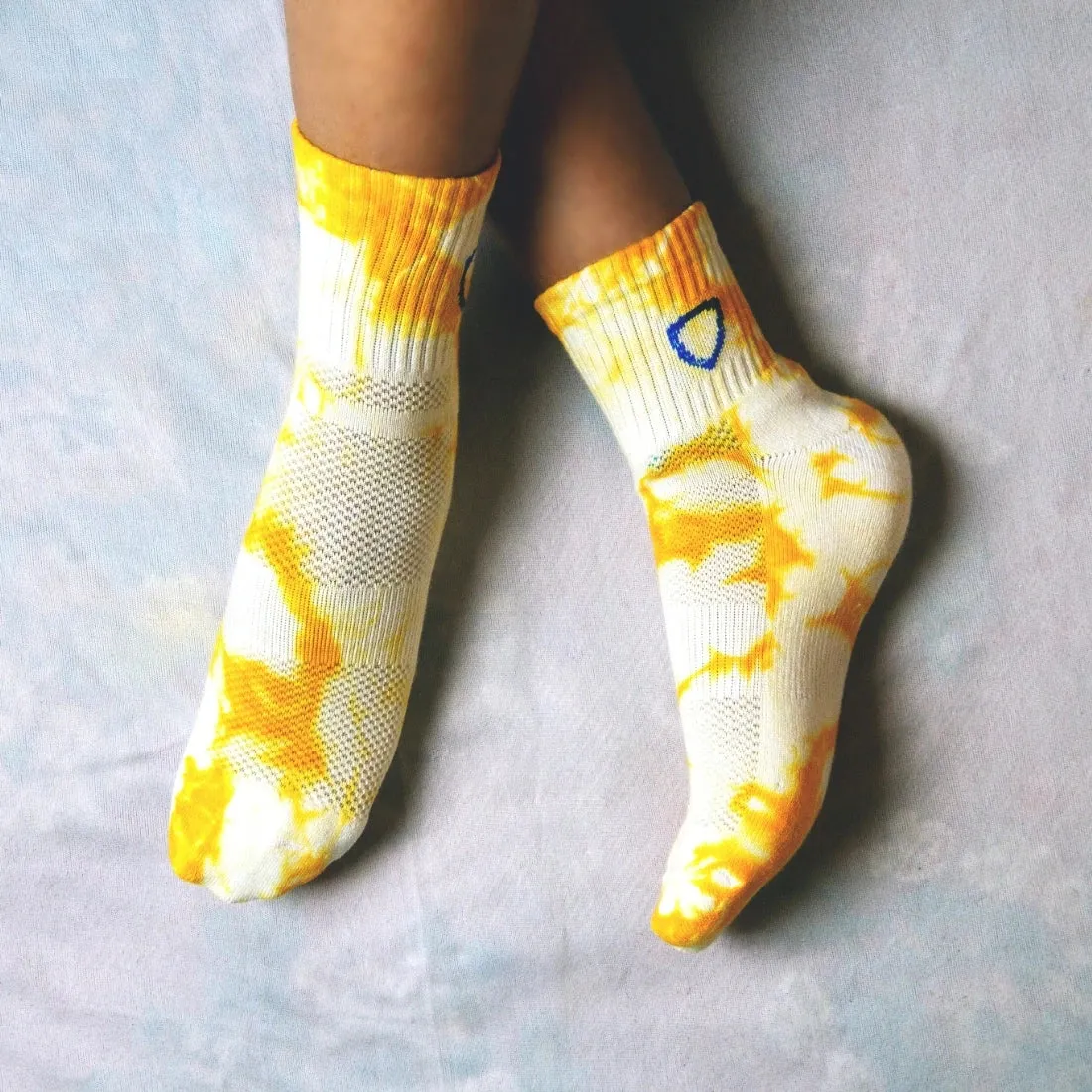 Helios Styocks Tie & Dye Ankle Length Cushion Socks - Yellow