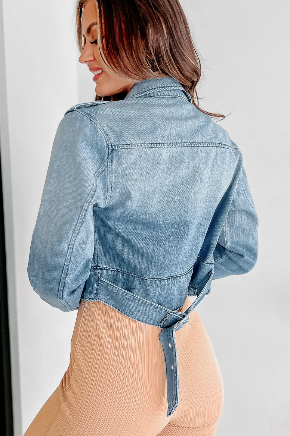 Hit The Road Denim Moto Jacket (Denim)