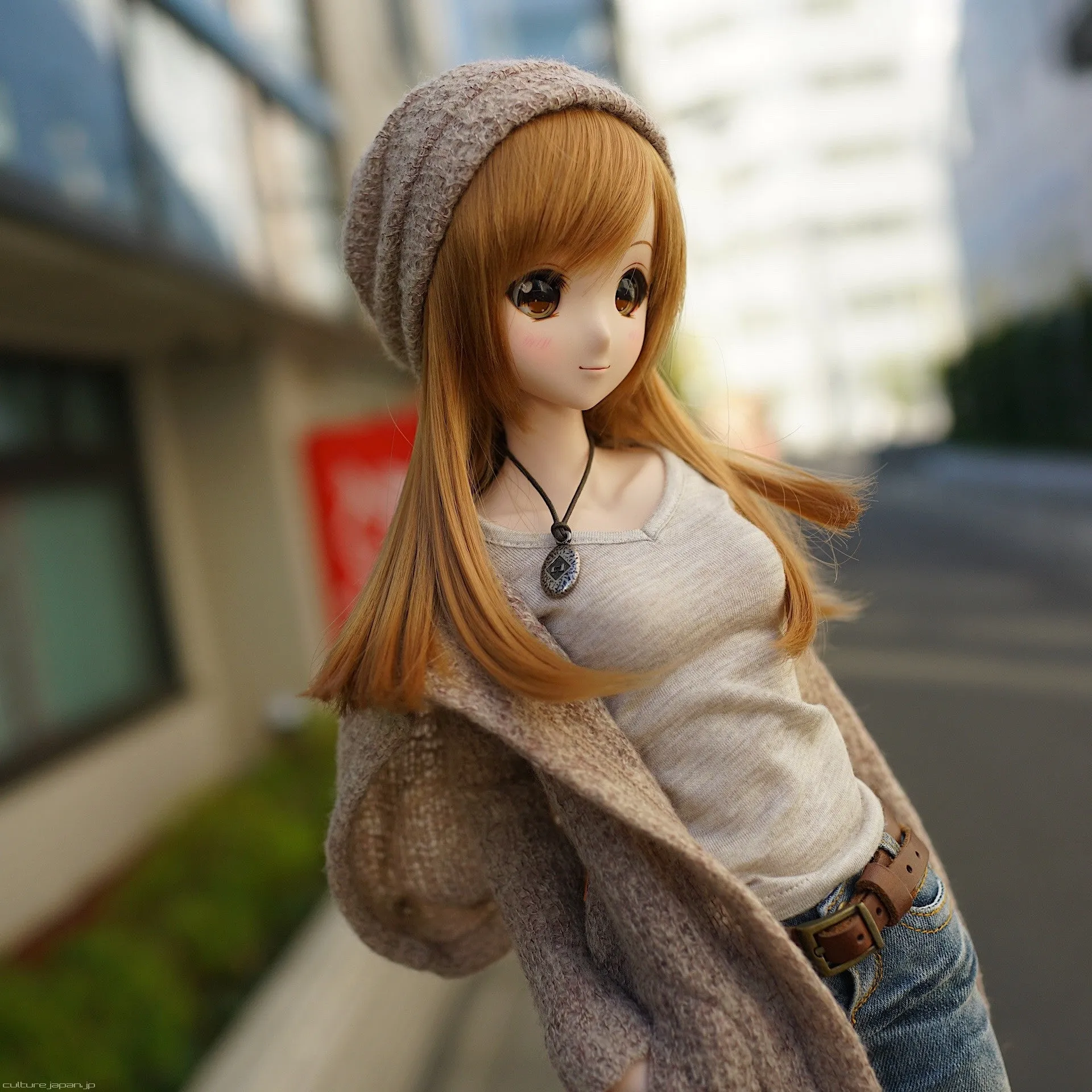 Hoodie Knit Coat (Rusty Brown)