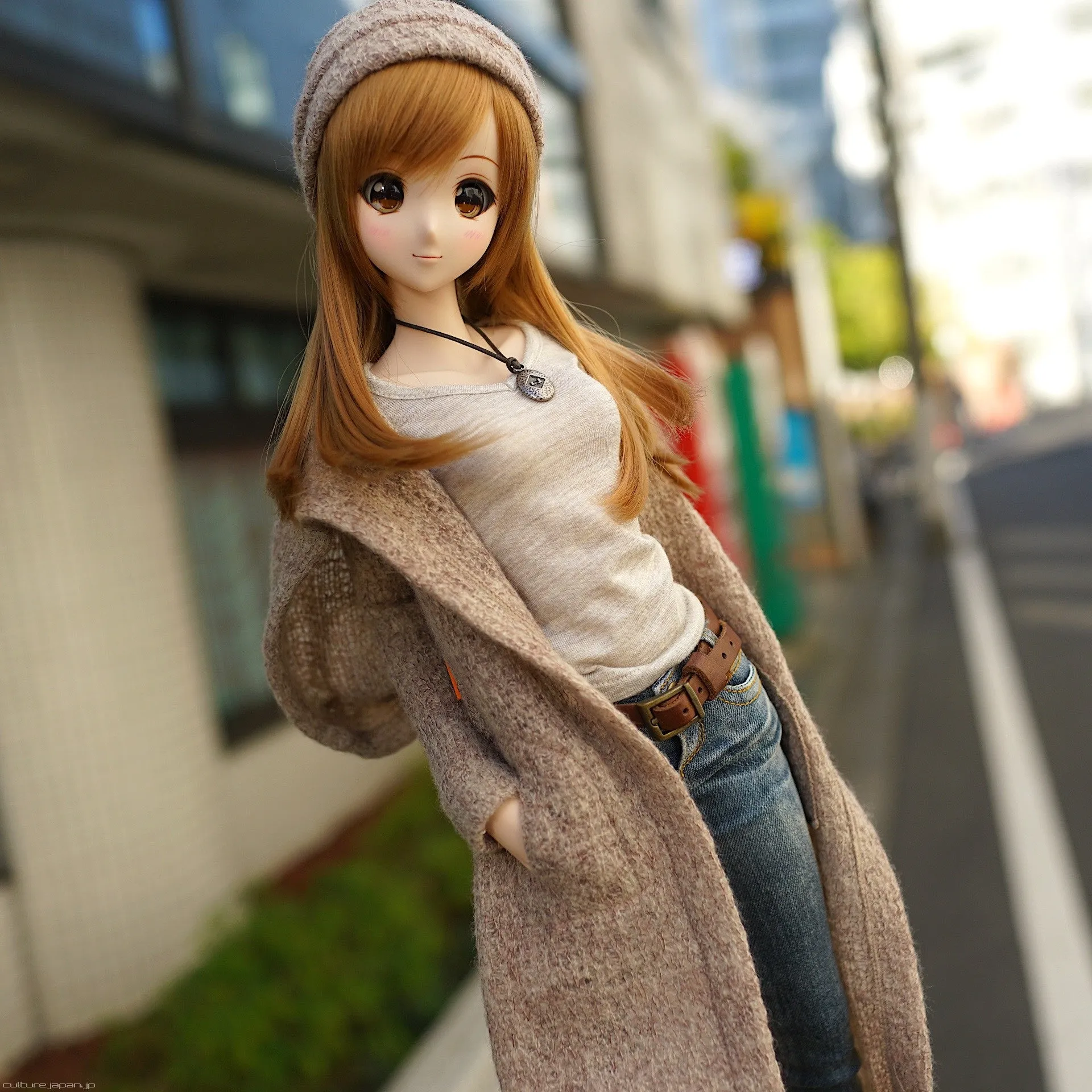 Hoodie Knit Coat (Rusty Brown)