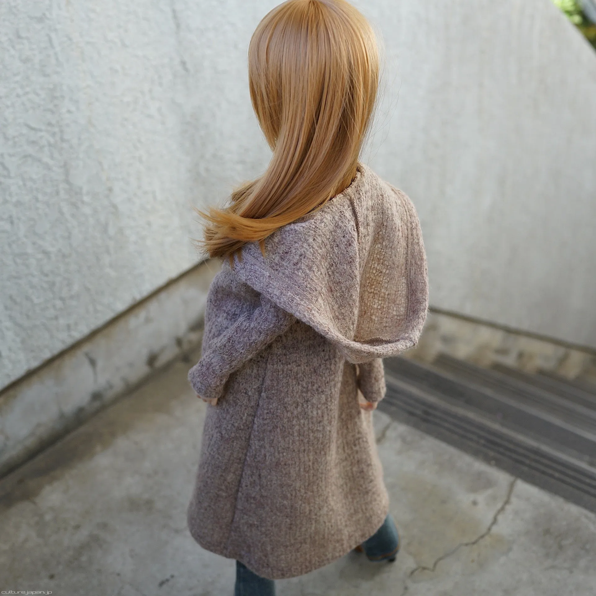 Hoodie Knit Coat (Rusty Brown)