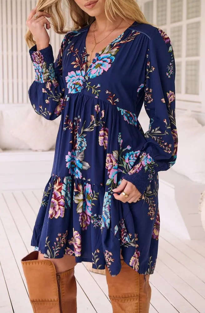 Jaase Botanica Print Tracey Long Sleeve Dress