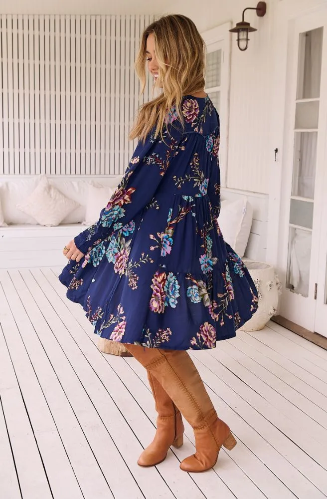 Jaase Botanica Print Tracey Long Sleeve Dress