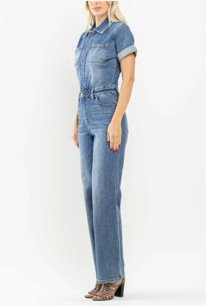 JB DENIM SS STRAIGHT JUMPSUIT