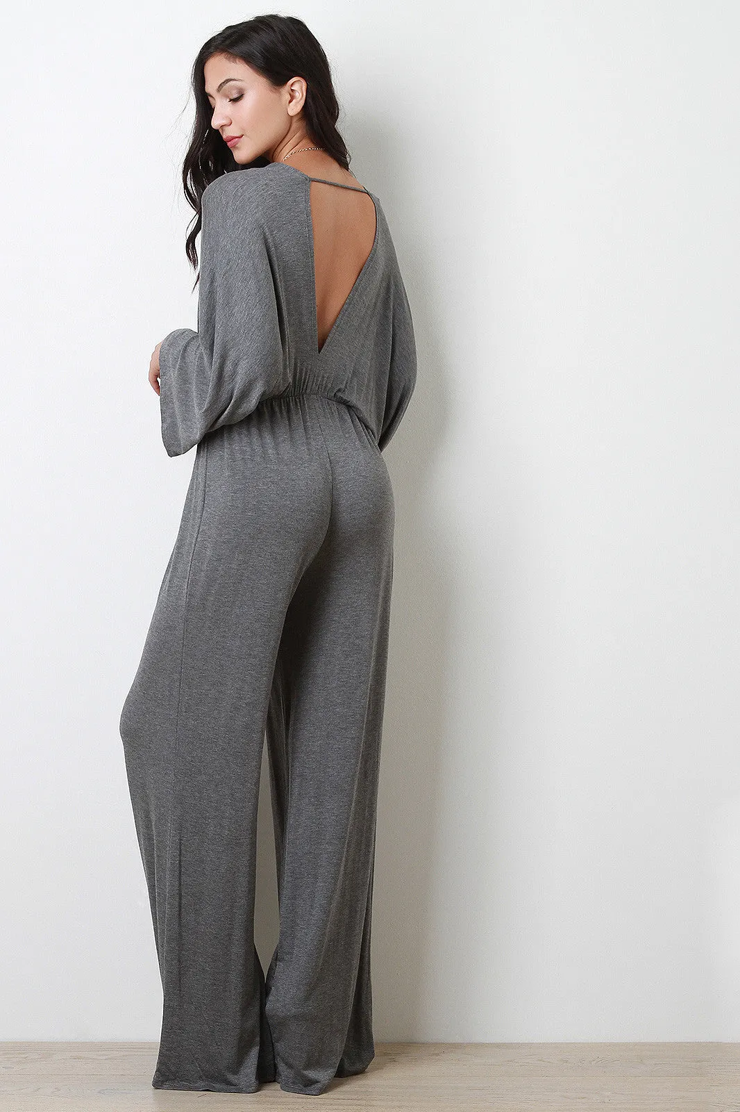 Jersey Knit Palazzo Jumpsuit