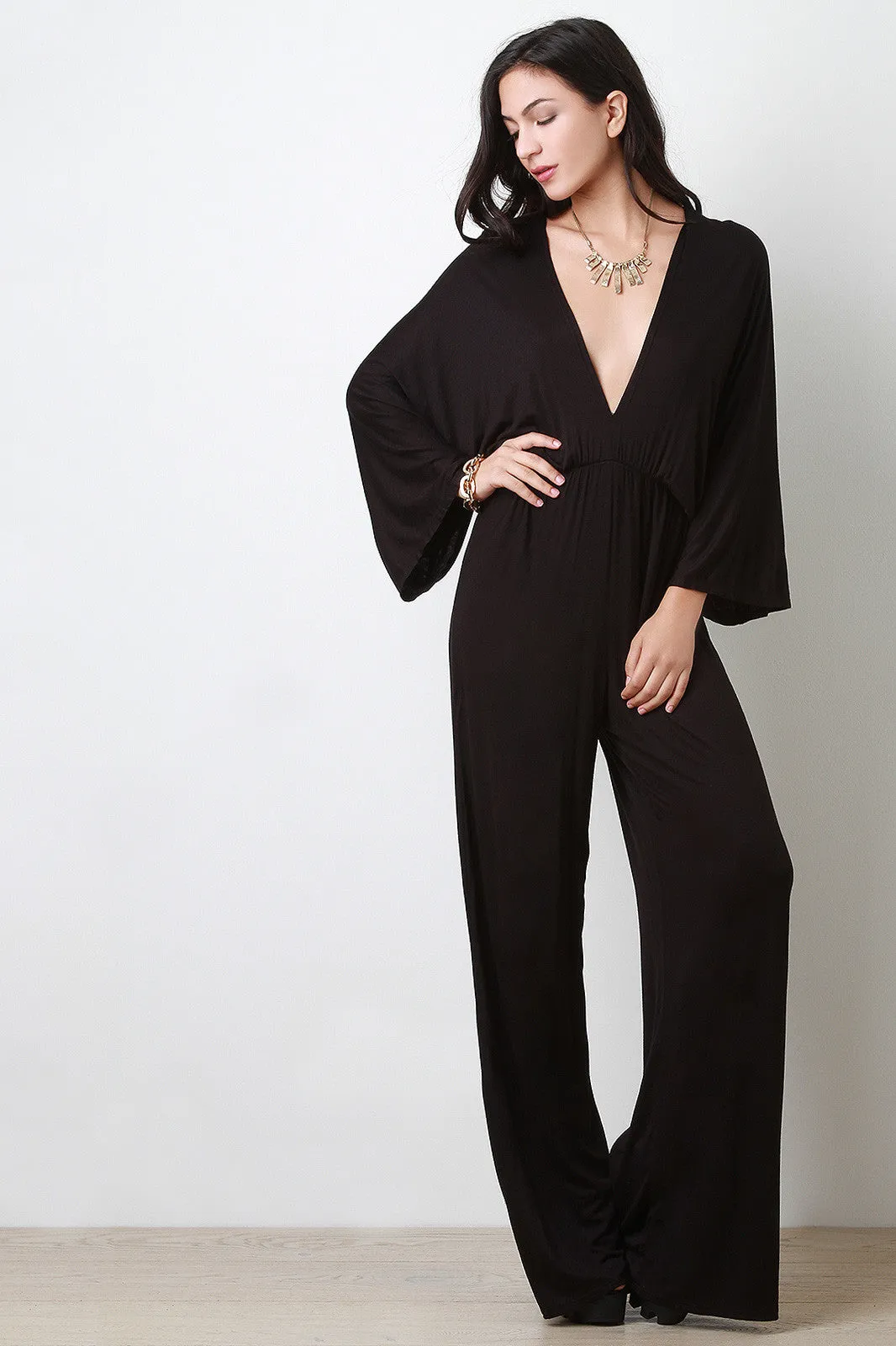 Jersey Knit Palazzo Jumpsuit