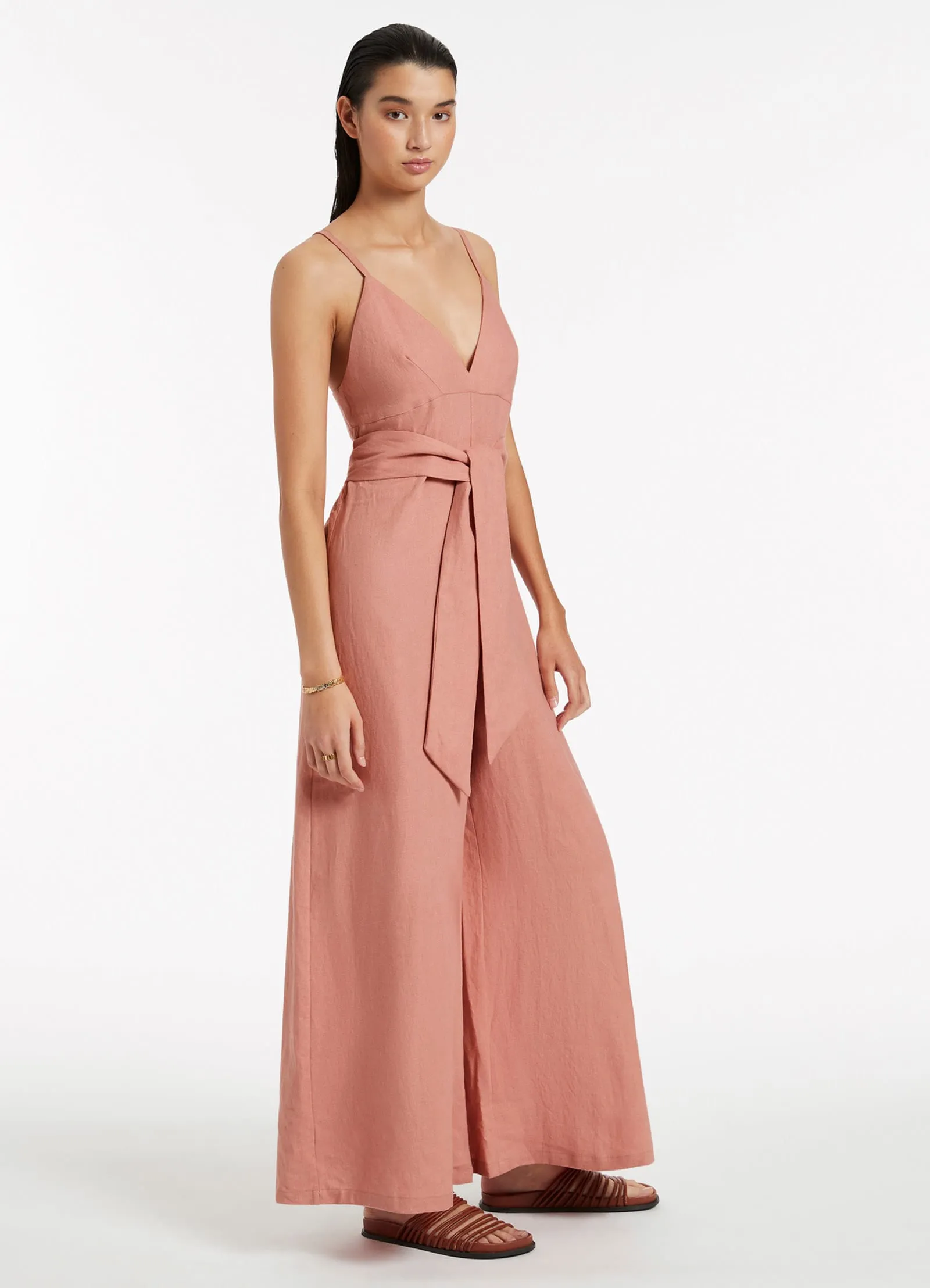 Jetset V-Neckline Jumpsuit - Musk