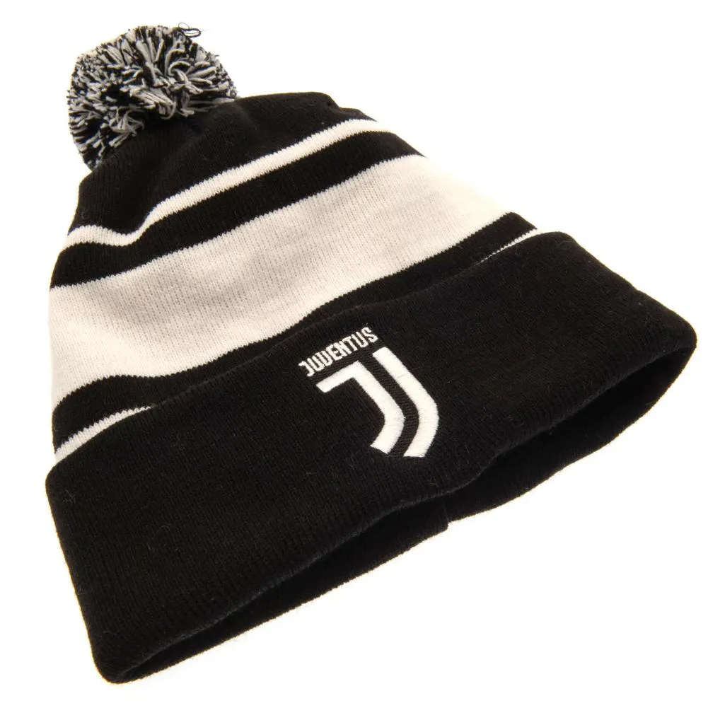 Juventus FC Black Cuff Knit Beanie Bobble Hat