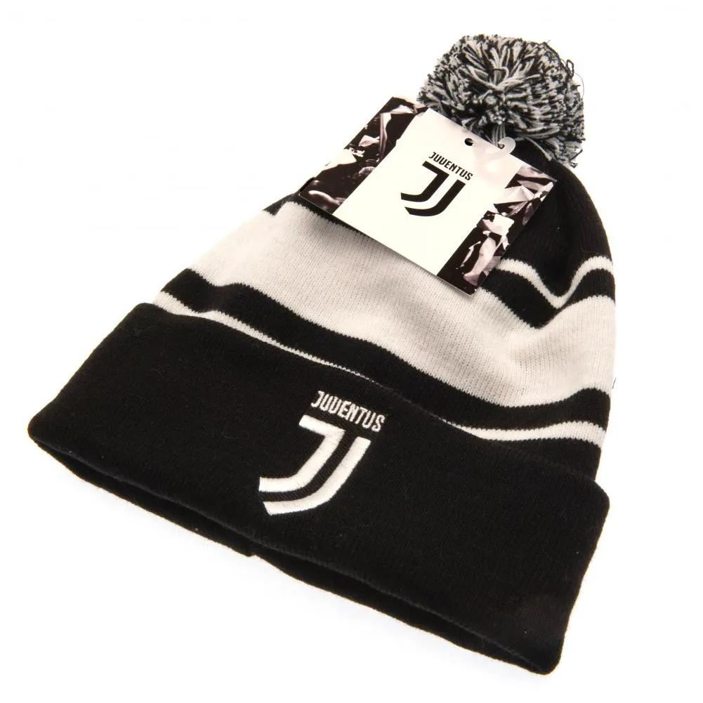 Juventus FC Black Cuff Knit Beanie Bobble Hat