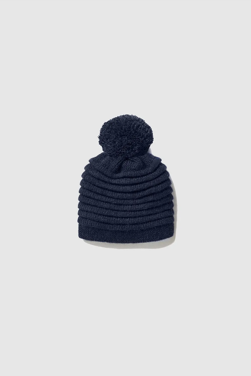 Kids (4-5 Years) Ribbed Hat with Oversized Knit Pompon