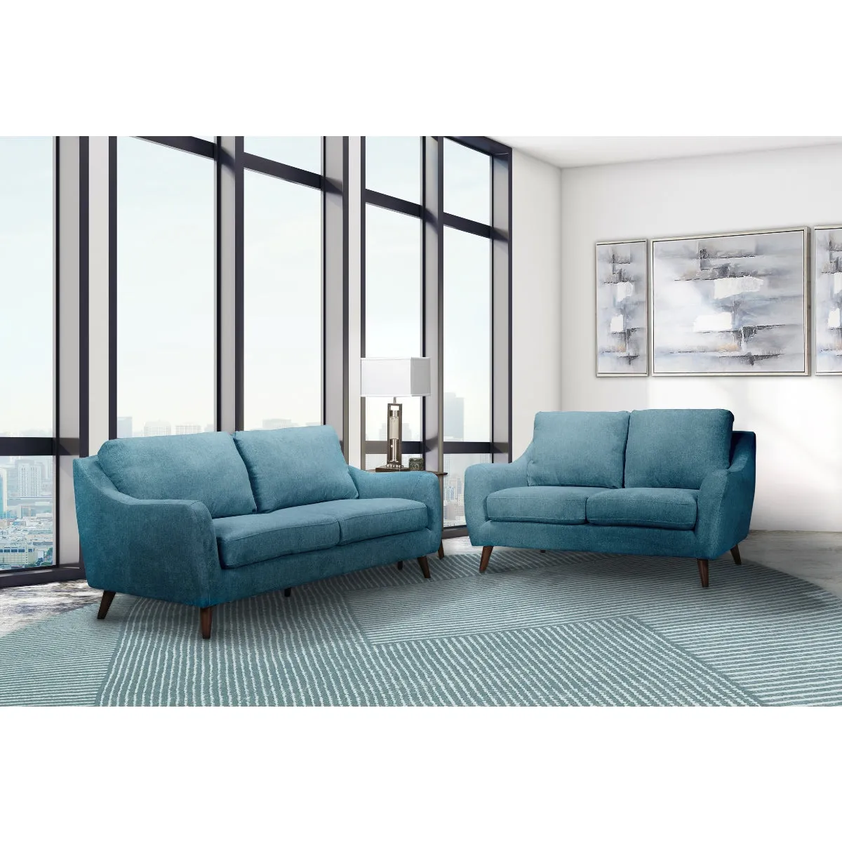 Kitchener Collection Blue Loveseat