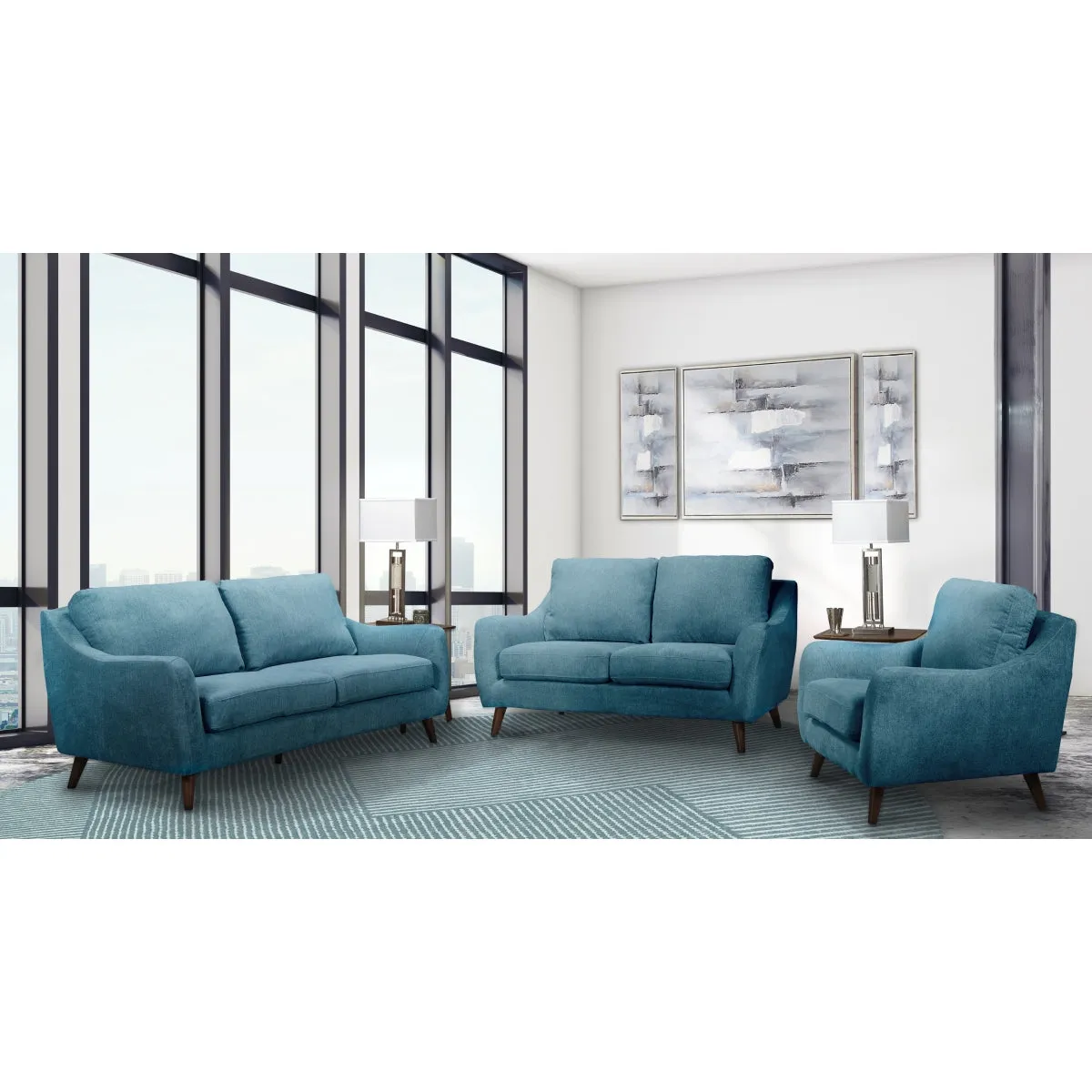 Kitchener Collection Blue Loveseat