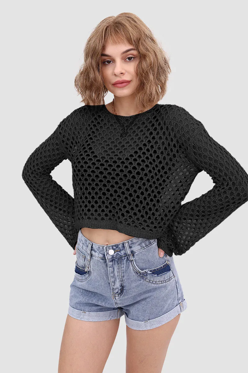 Knitted Cutout Flared Top