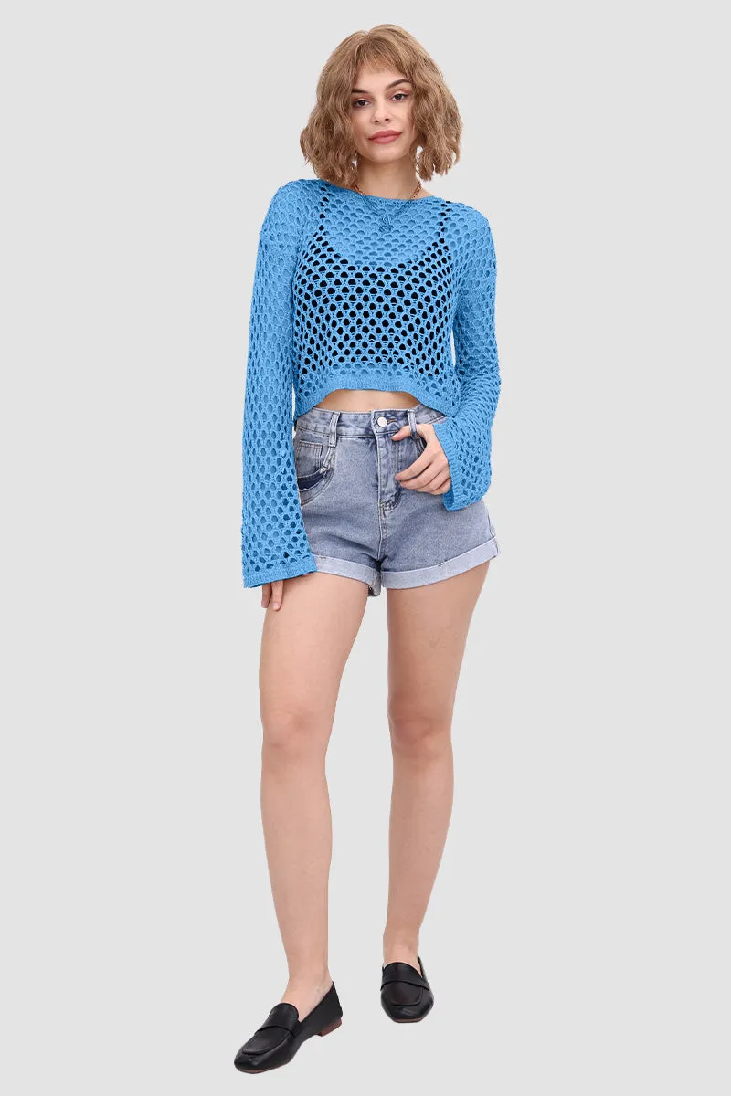 Knitted Cutout Flared Top