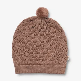 Knitted Hat Ezel - berry dust