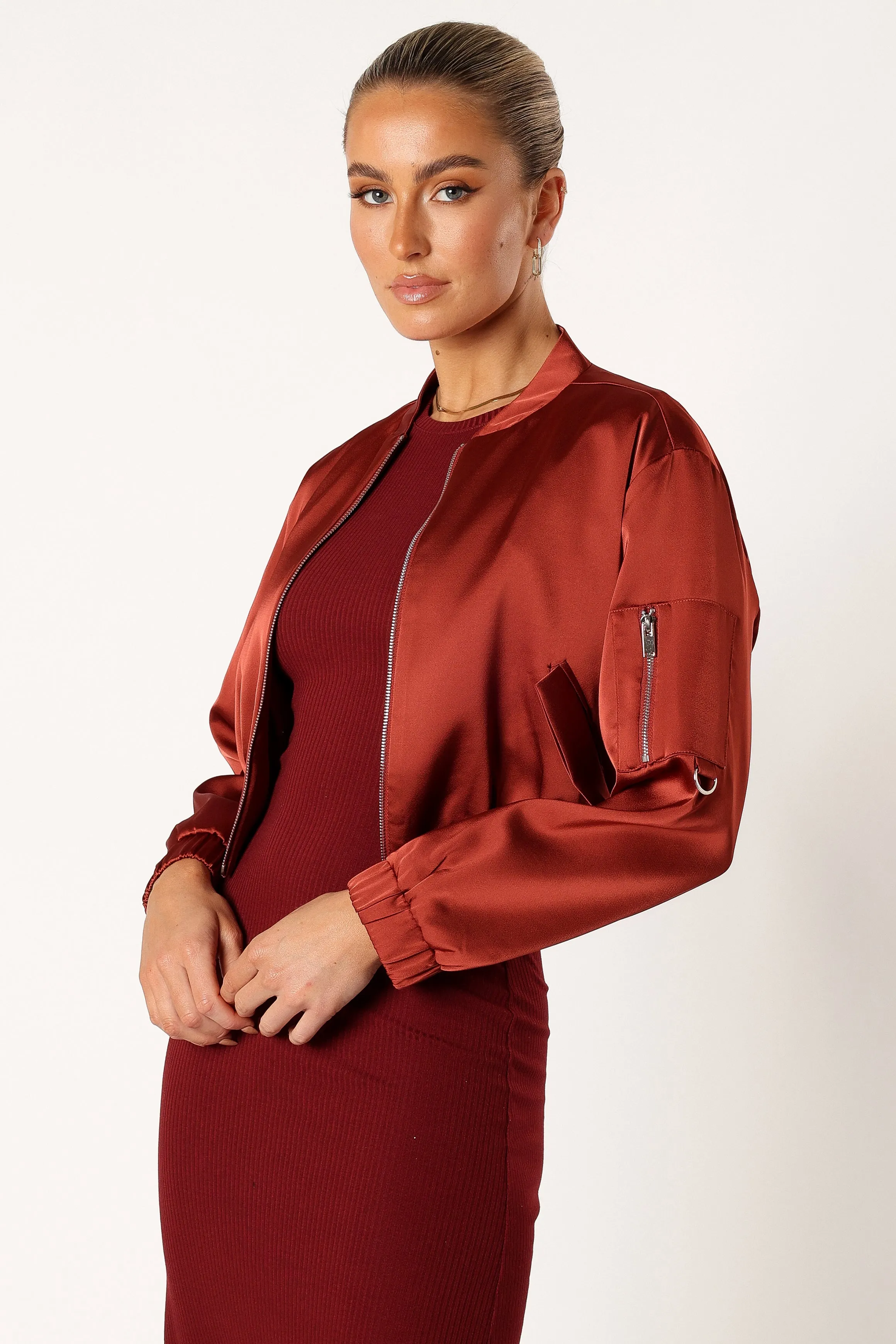 Kyra Bomber Jacket - Wine