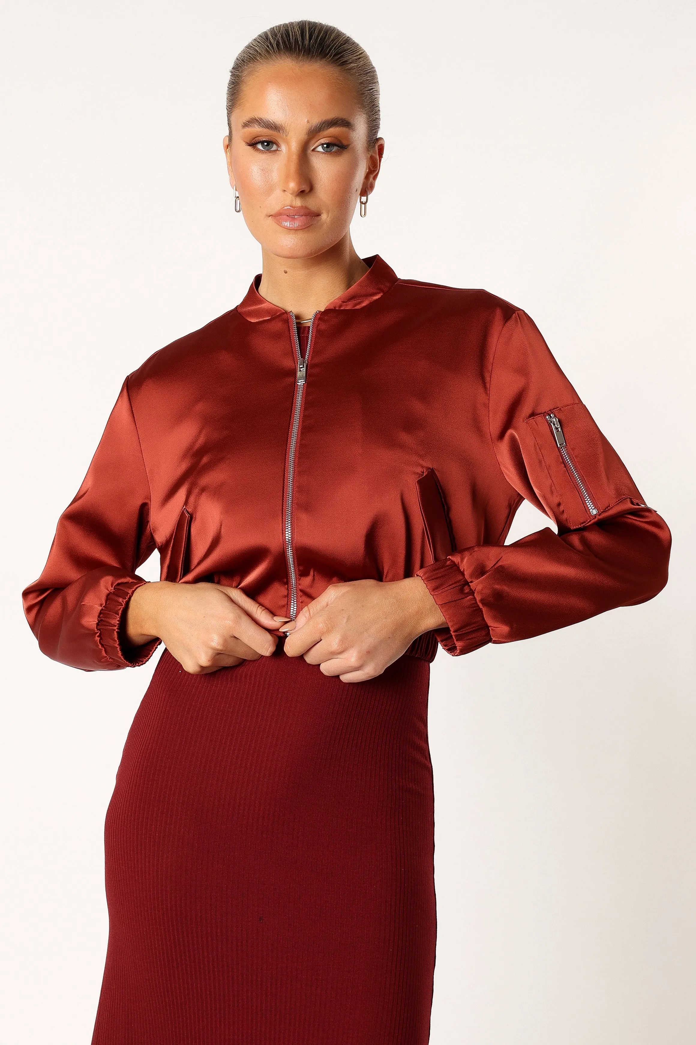 Kyra Bomber Jacket - Wine