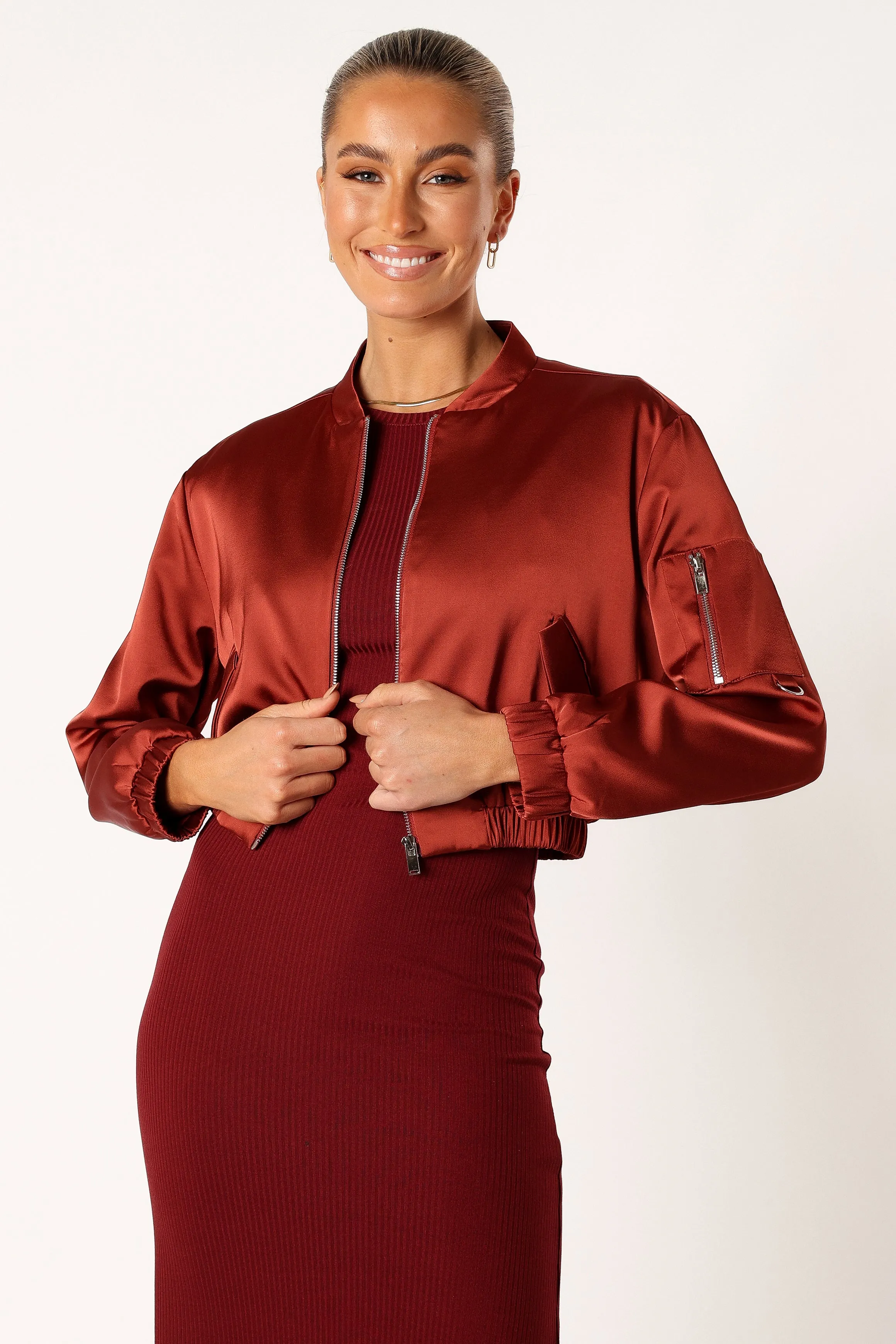 Kyra Bomber Jacket - Wine