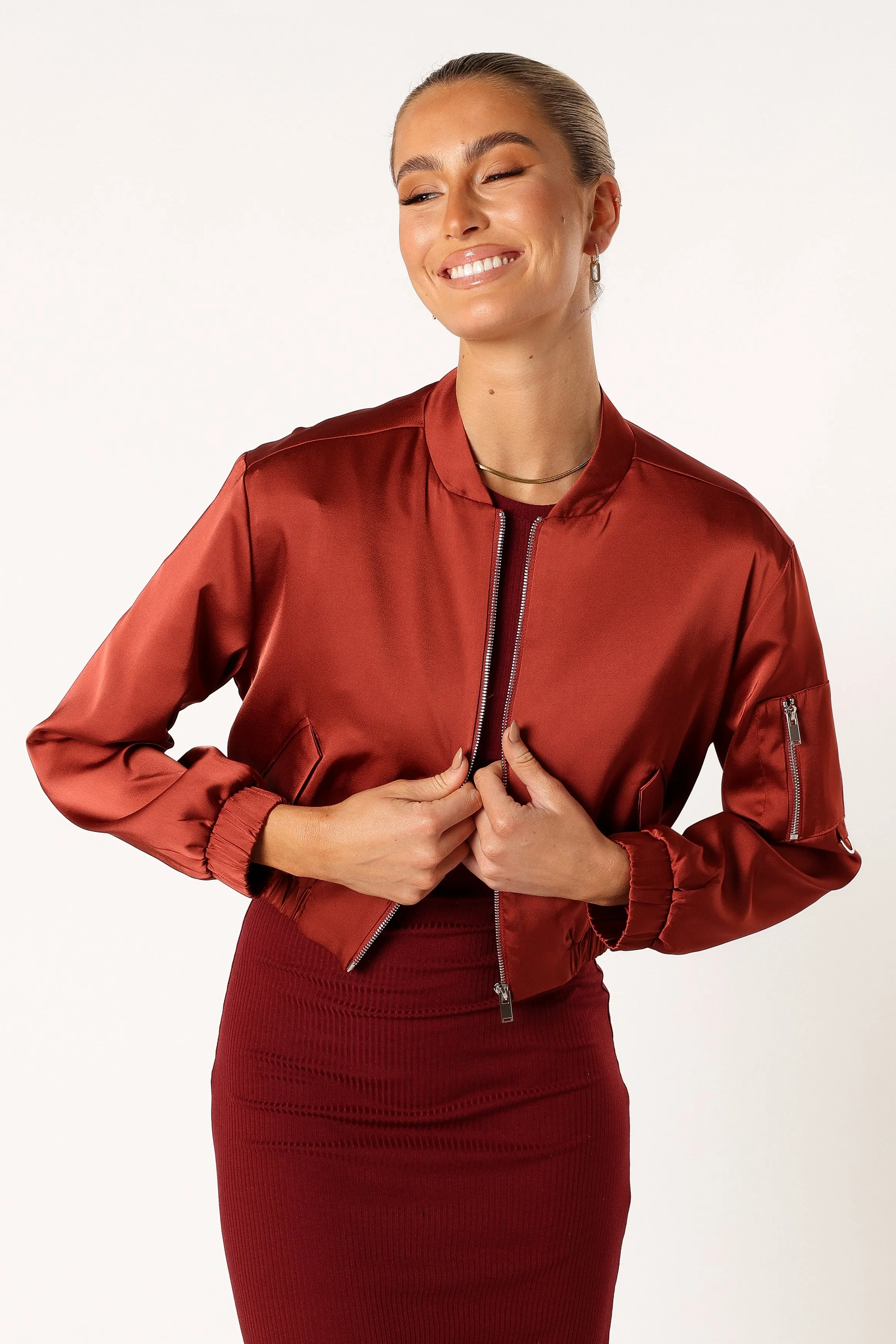 Kyra Bomber Jacket - Wine