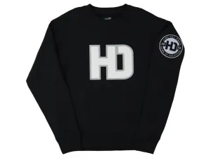 LidsHD Unisex Premium Fleece Crew Sweatshirt - Black/White