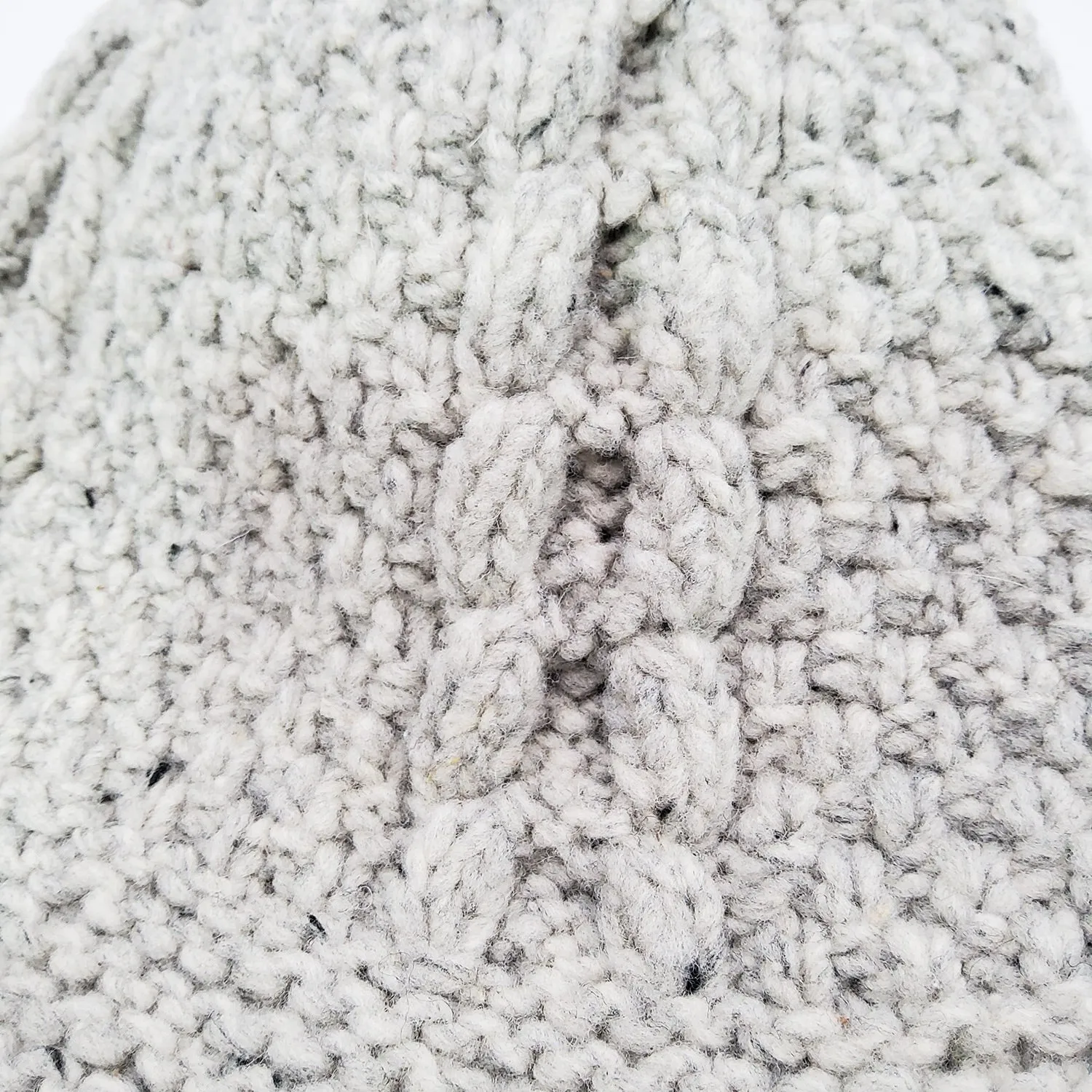 Light Grey Cable Knit Hat