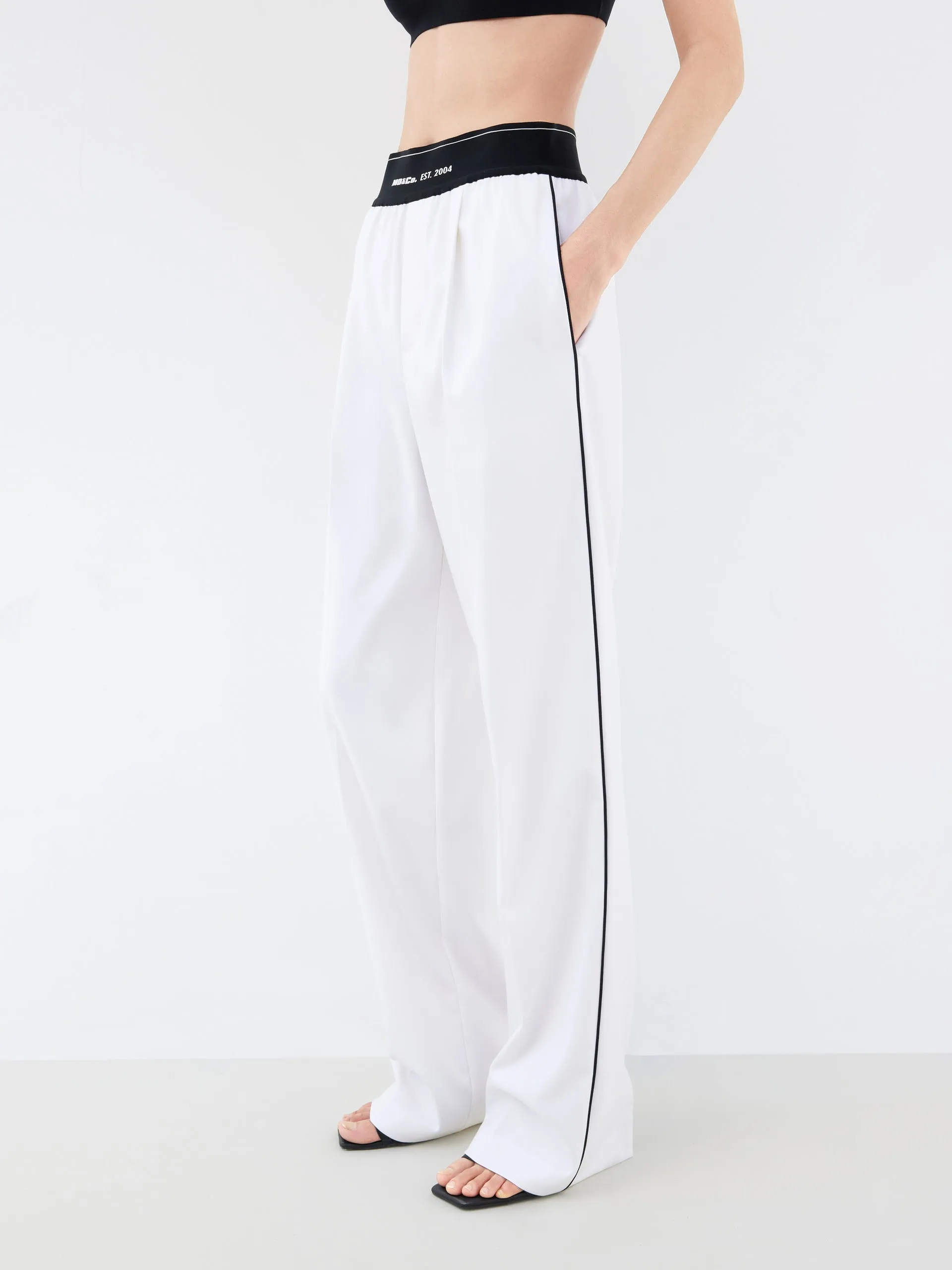 Logo Waistband Straight Pants