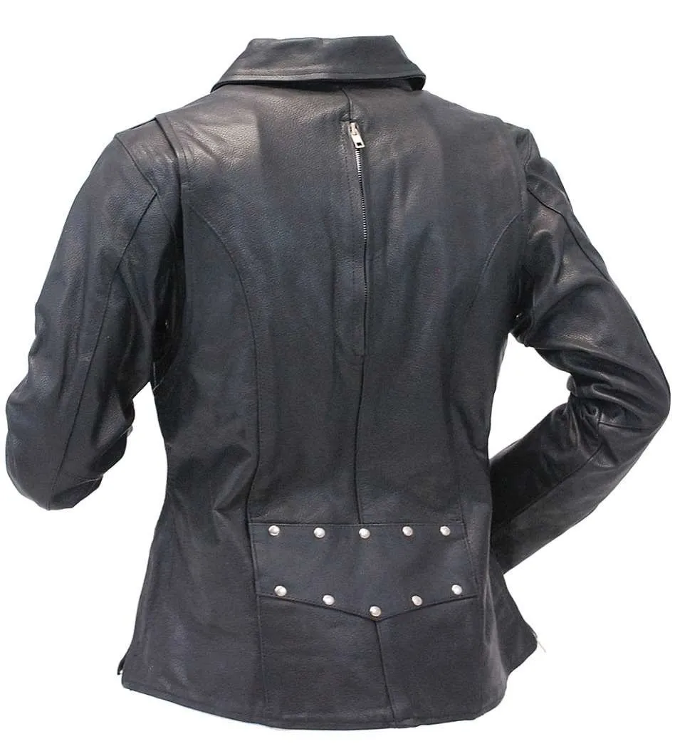 Long Body Women's Motorcycle Jacket w/Vents #L6167VZK