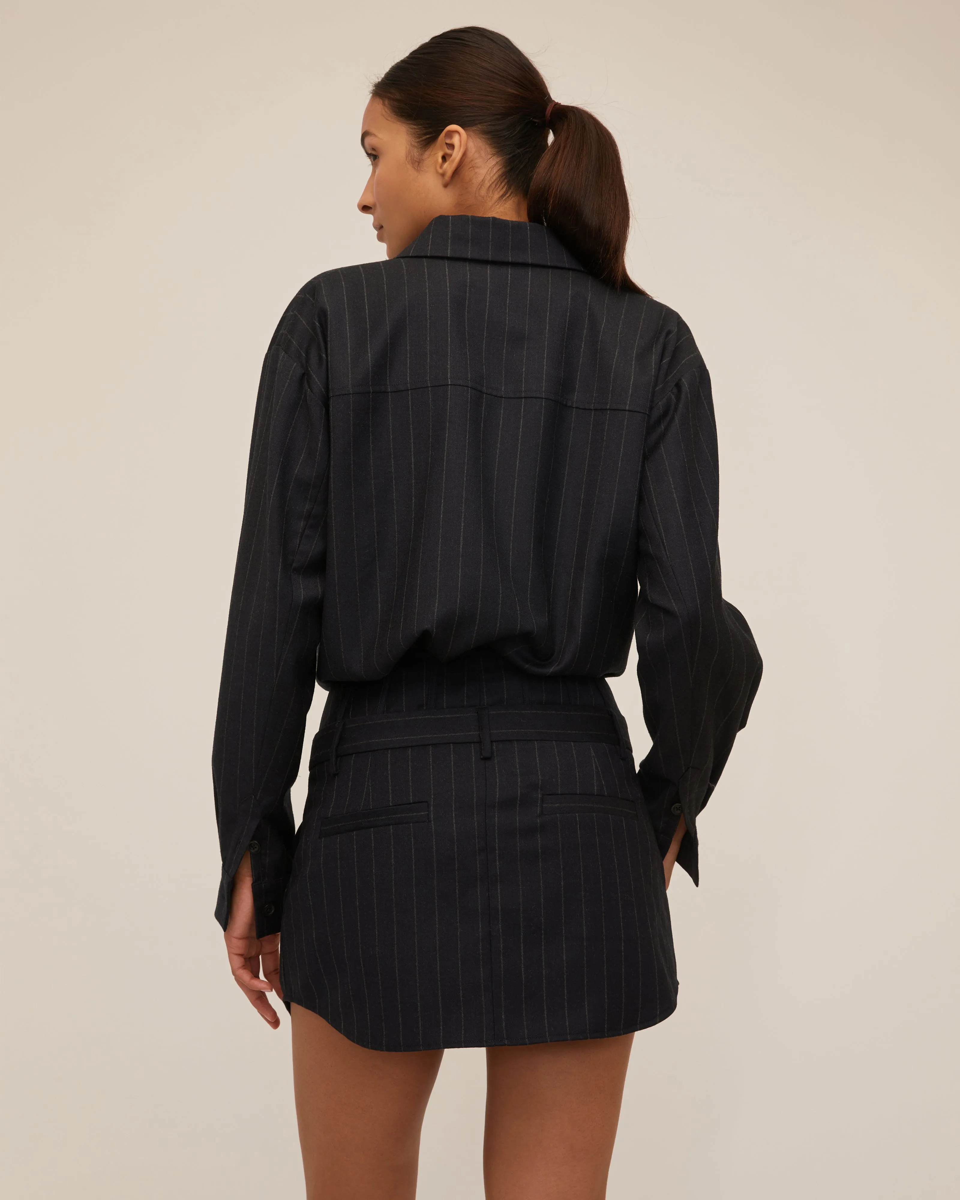 Lou Pinstripe Shirt Jacket