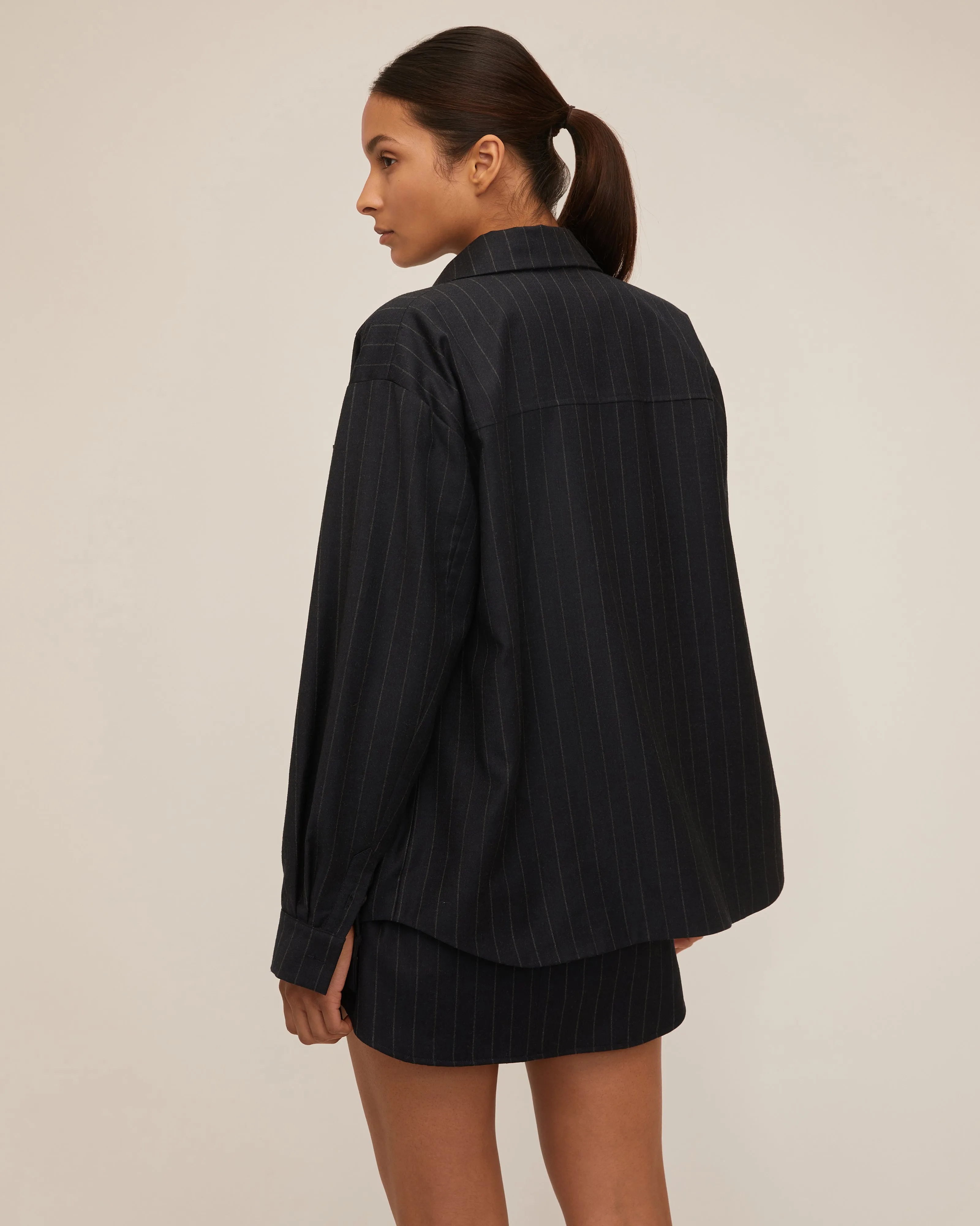 Lou Pinstripe Shirt Jacket